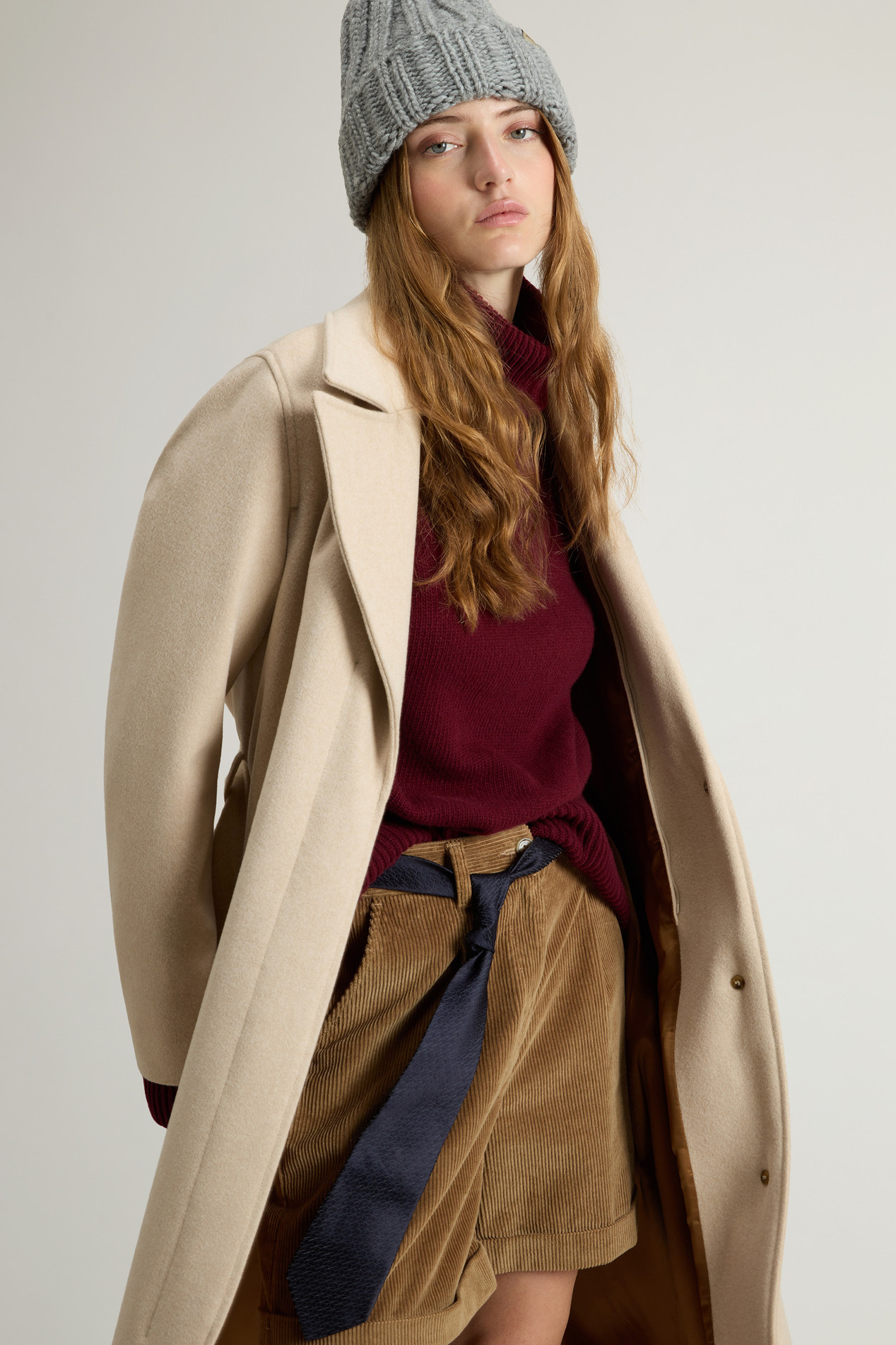 Coat in Pure Virgin Italian Wool Crafted Using a Loro Piana Fabric Beige photo 4 | Woolrich