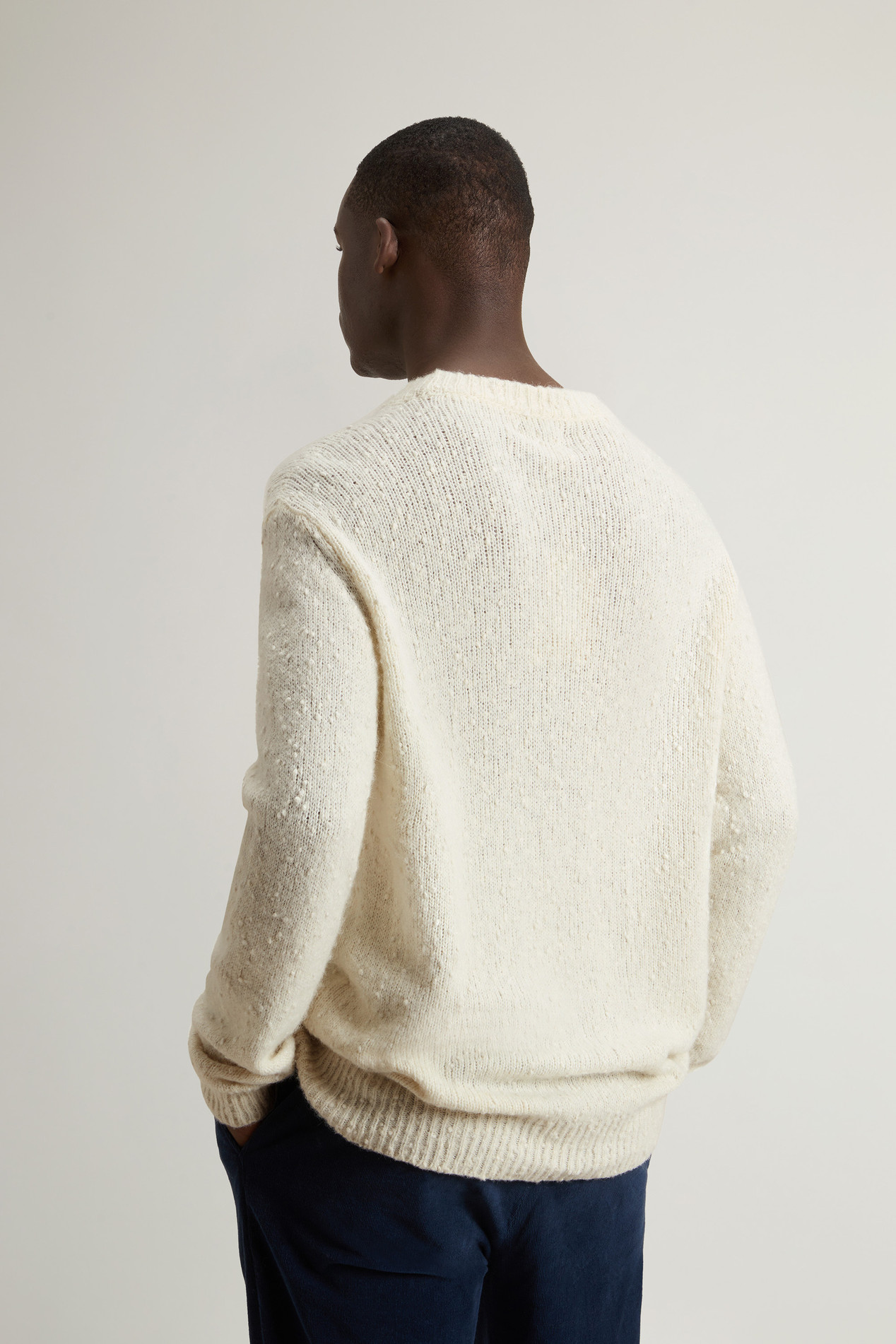 Cotton-, Alpaca and Wool-Blend Crewneck Sweater White photo 3 | Woolrich
