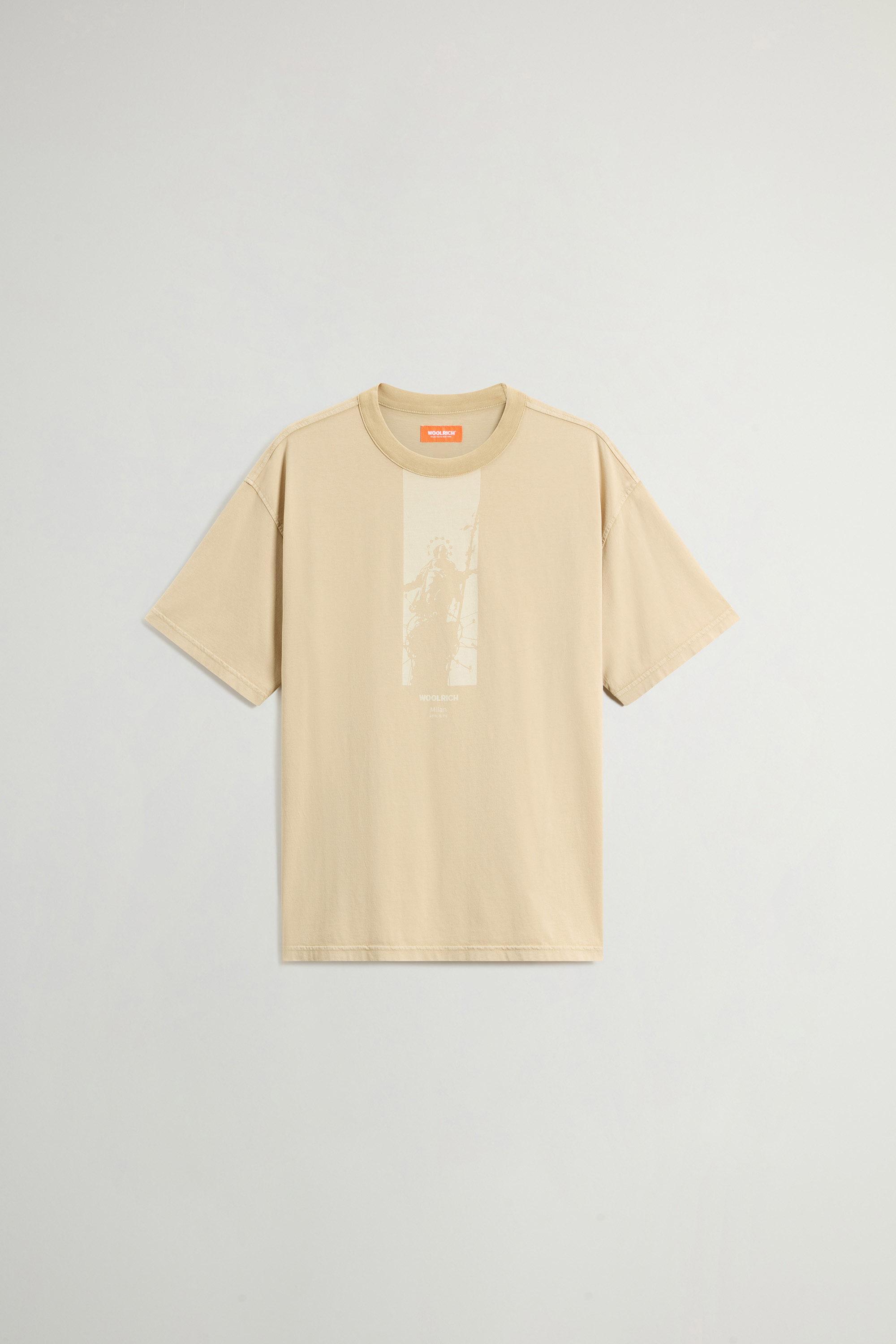 Teen Boys’ Garment-Dyed Pure Cotton T-Shirt with Print Beige photo 5 | Woolrich