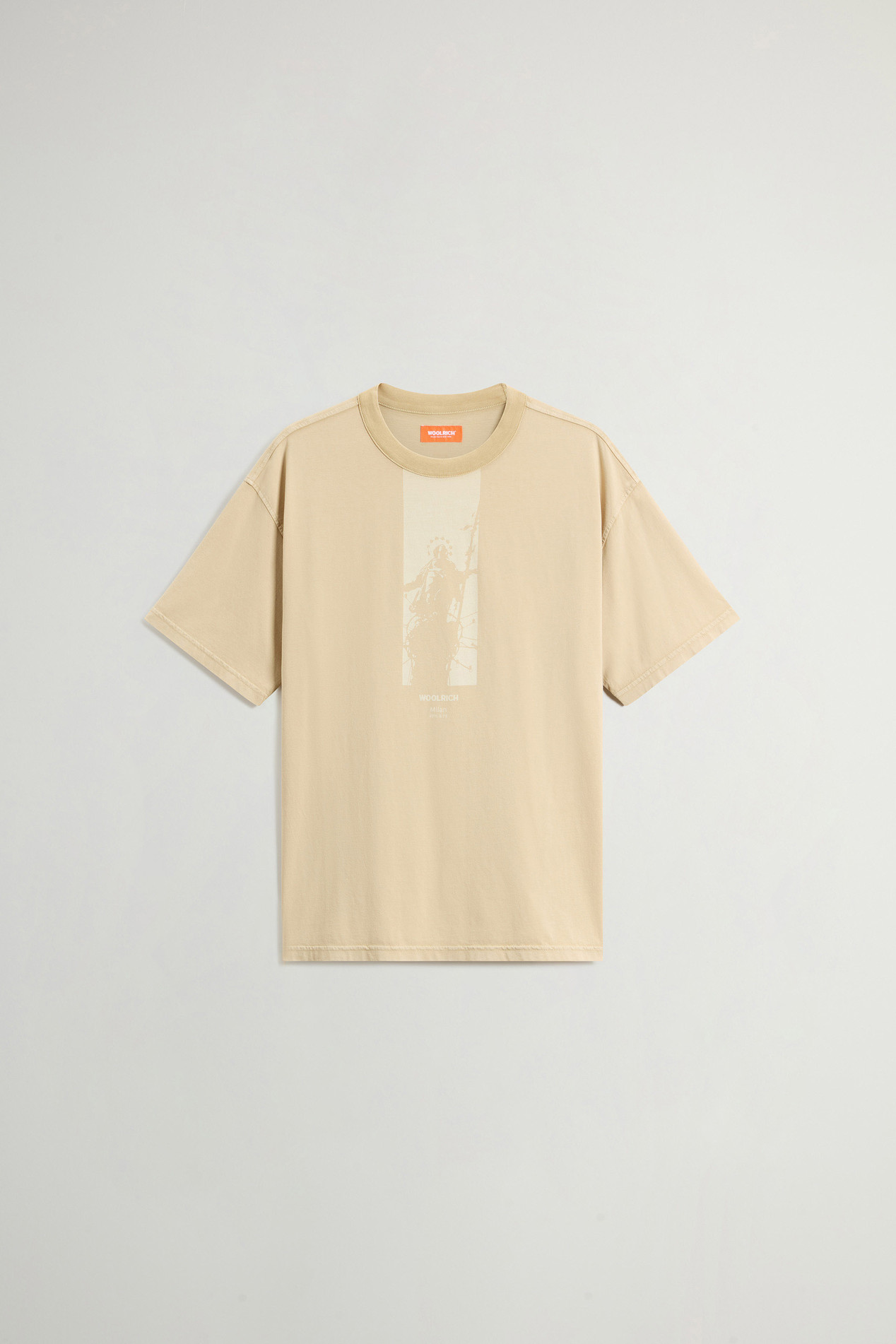 Teen Boys’ Garment-Dyed Pure Cotton T-Shirt with Print Beige photo 5 | Woolrich