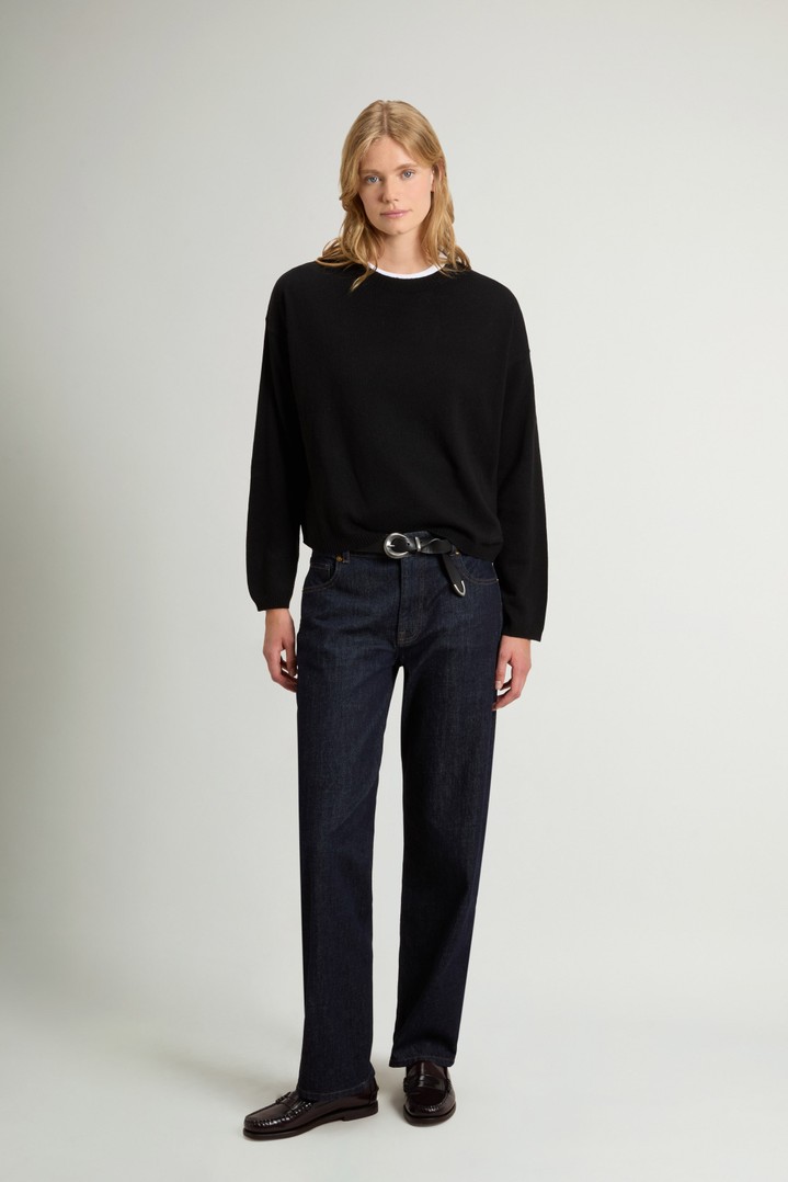 Crewneck Sweater in Wool and Cashmere Blend Black photo 2 | Woolrich