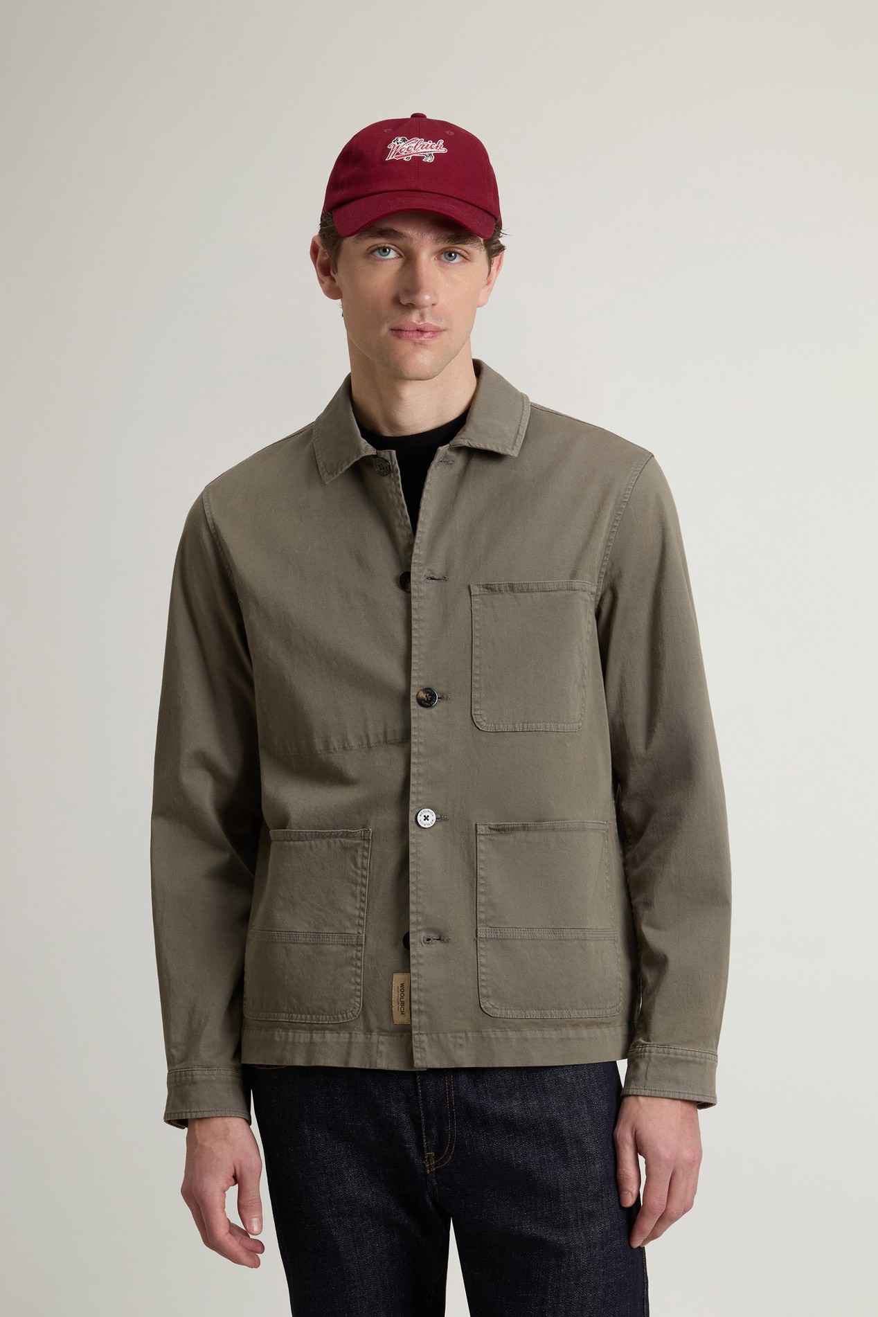 COTTON TWILL CHORE JACKET GD Green photo 1 | Woolrich