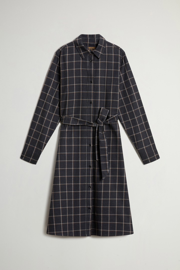 Checked Shirt Dress in Pure Cotton Flannel Gray photo 5 | Woolrich