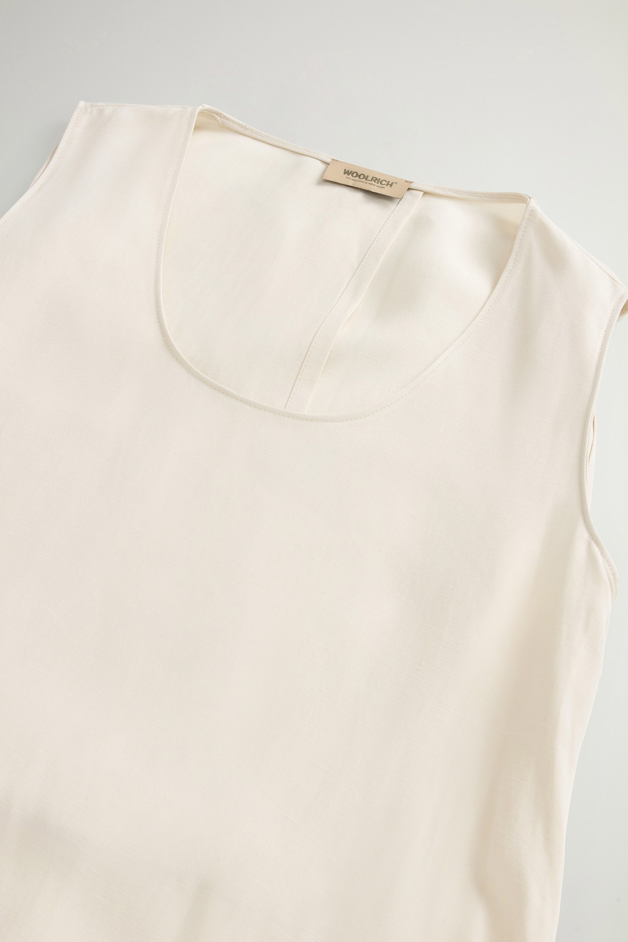 Sleeveless Dress in Linen Blend with Belt White photo 6 | Woolrich