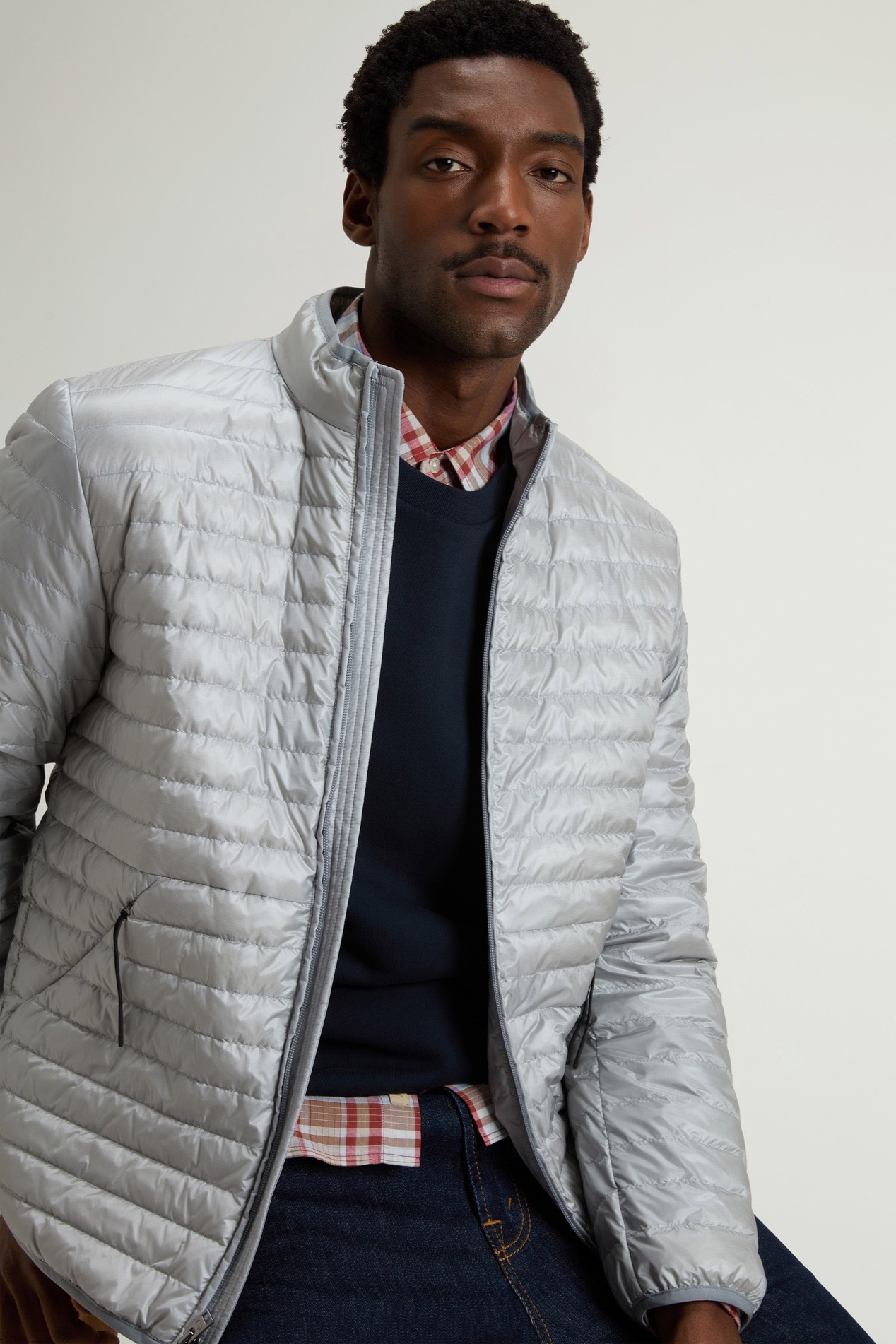 Lightweight Allen Down Jacket in Ripstop Nylon Gray photo 4 | Woolrich