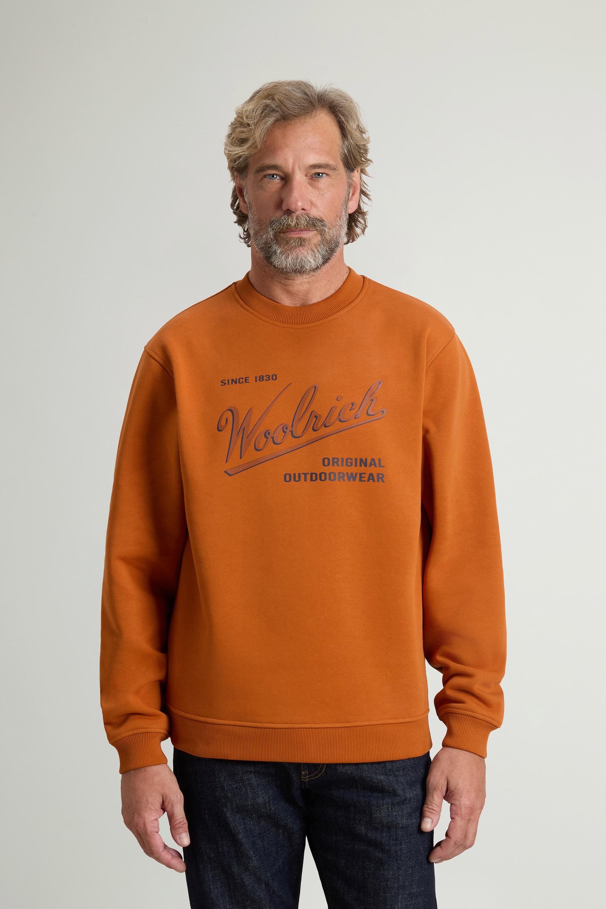 Crewneck Sweatshirt in Cotton Blend with Print Brown photo 1 | Woolrich