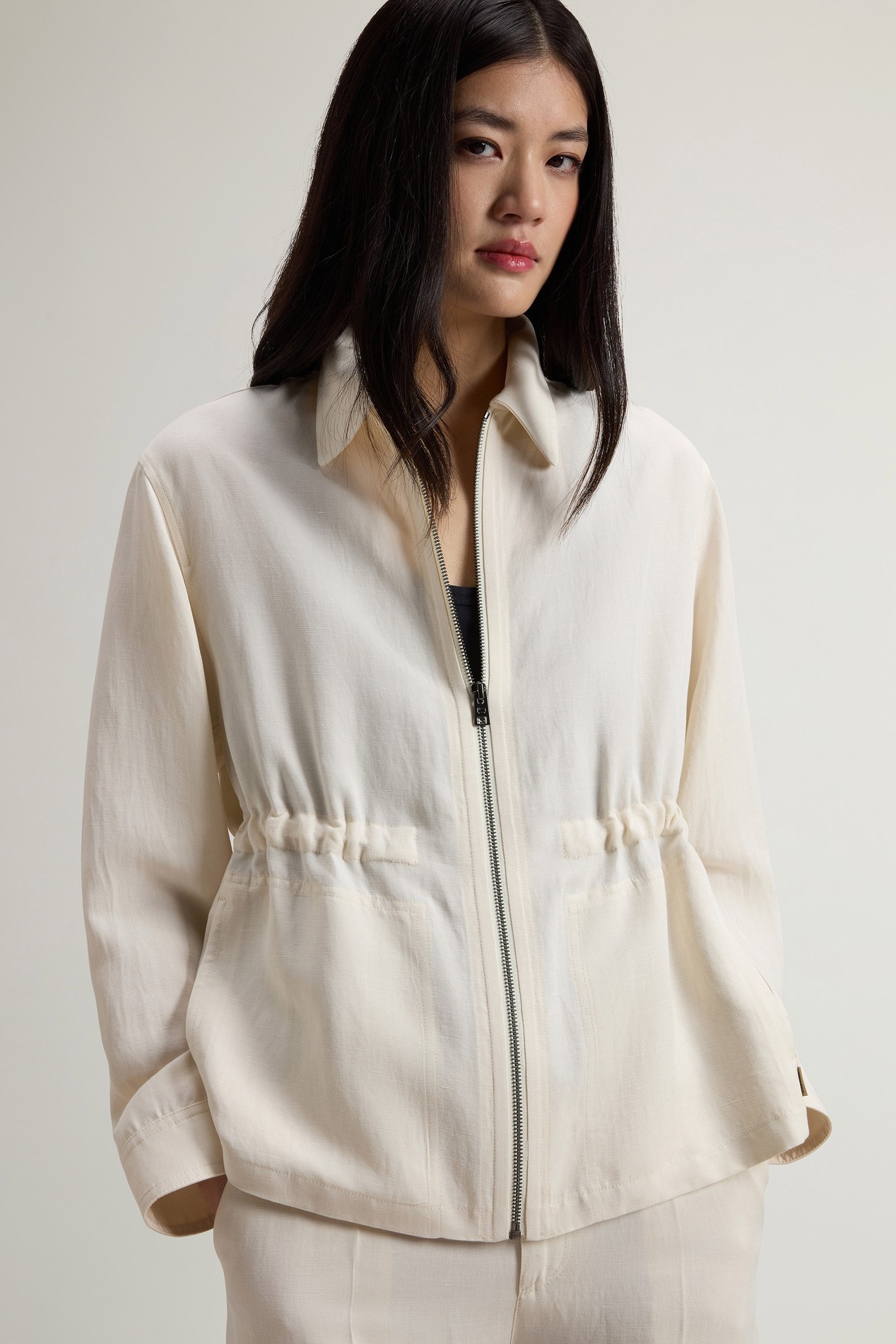 LYOCELL LINEN OVERSHIRT White photo 4 | Woolrich