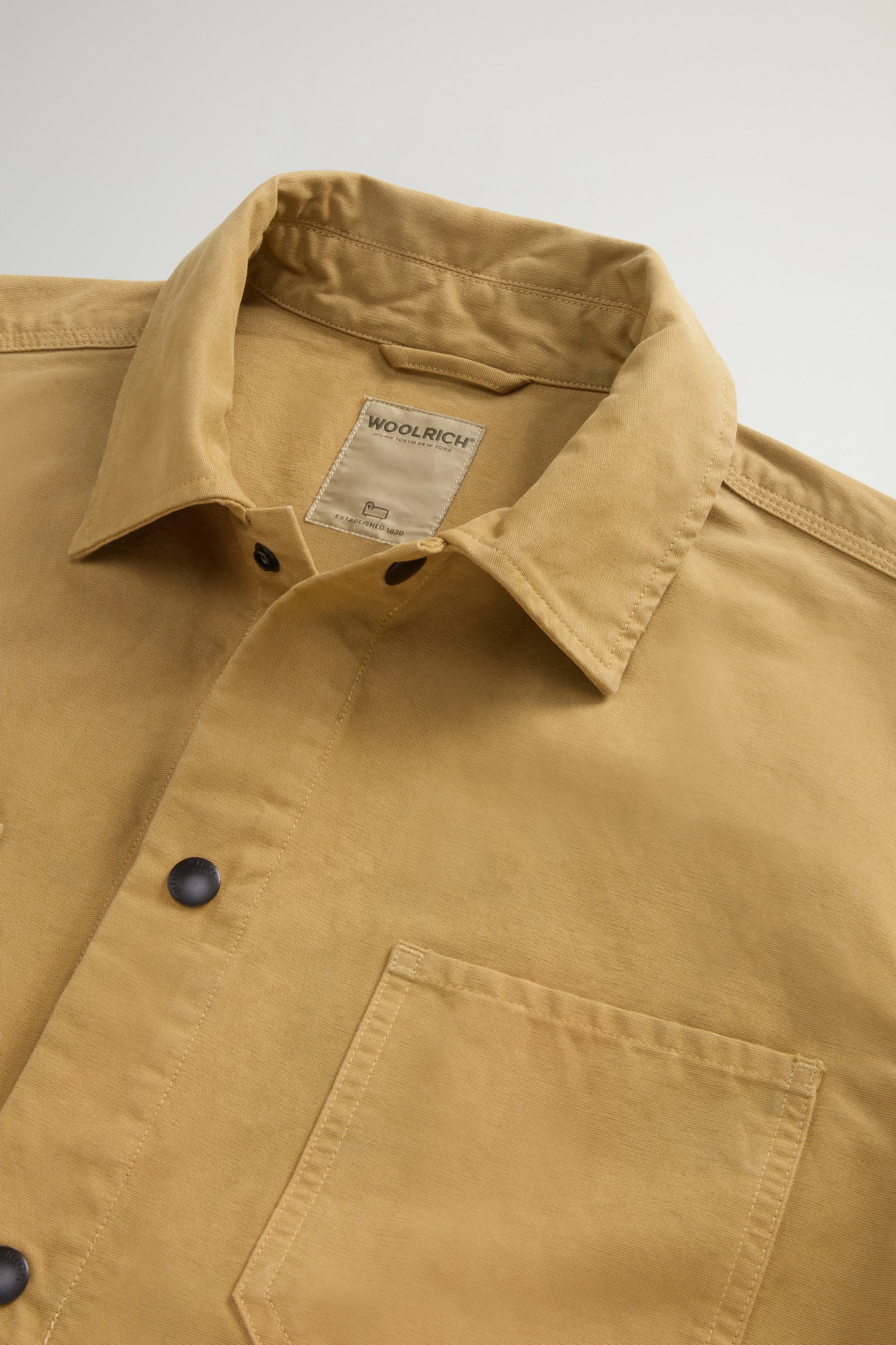 Garment-Dyed Pure Cotton Canvas Overshirt Beige photo 6 | Woolrich