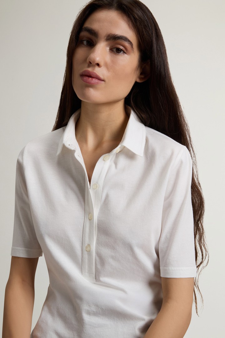 LUXE JERSEY POLO White photo 4 | Woolrich