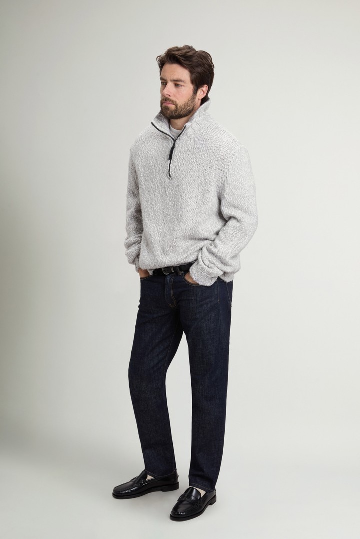 BOUTONNE COTTON WOOL HALF-ZIP GG4 Gray photo 2 | Woolrich