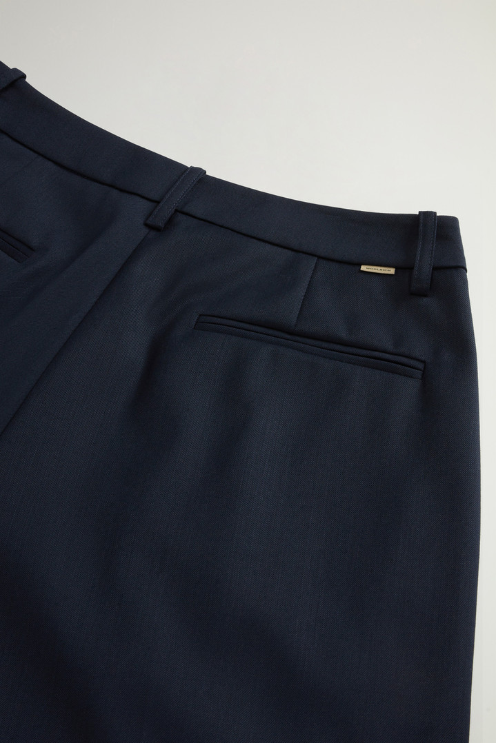 Wide-Leg Pants in Wool Blend Blue photo 5 | Woolrich
