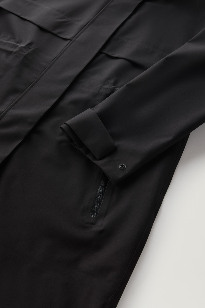 Waterproof Parka in Light Stretch Fabric with a Detachable Hood Black photo 5 | Woolrich