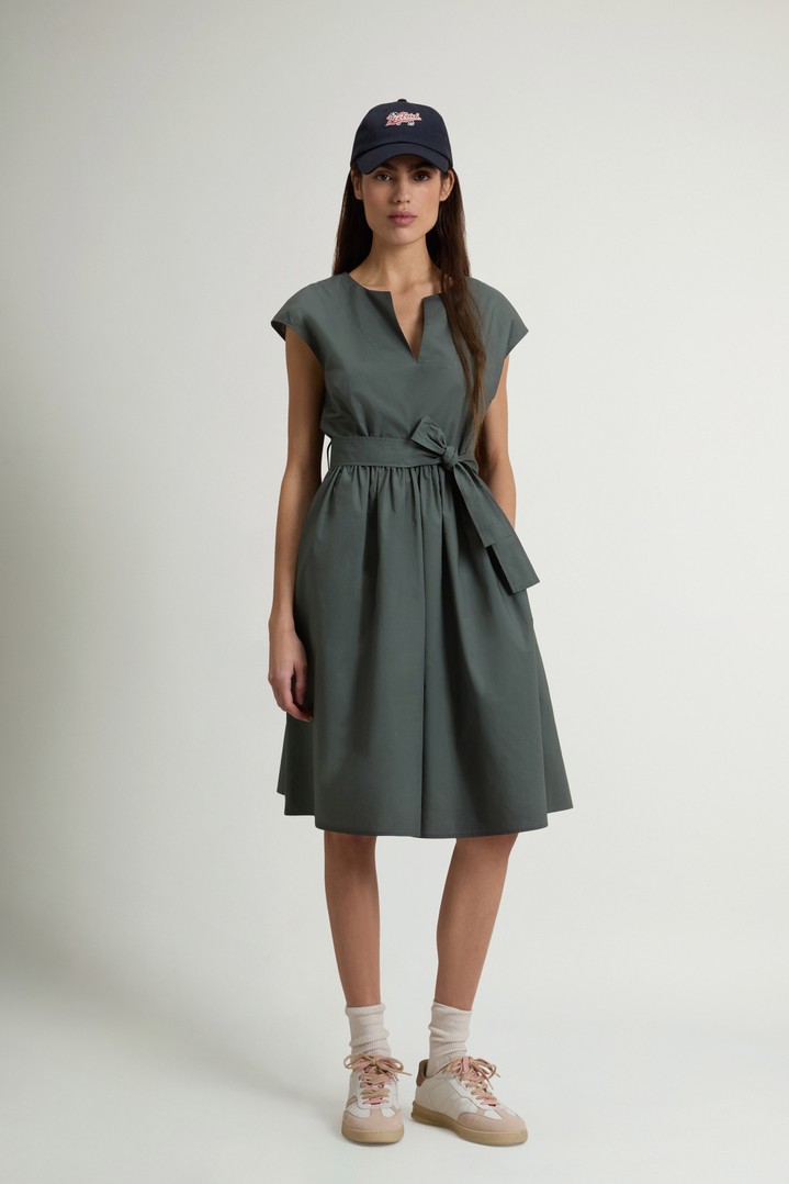 Pure Cotton Poplin Dress with Belt Green photo 2 | Woolrich