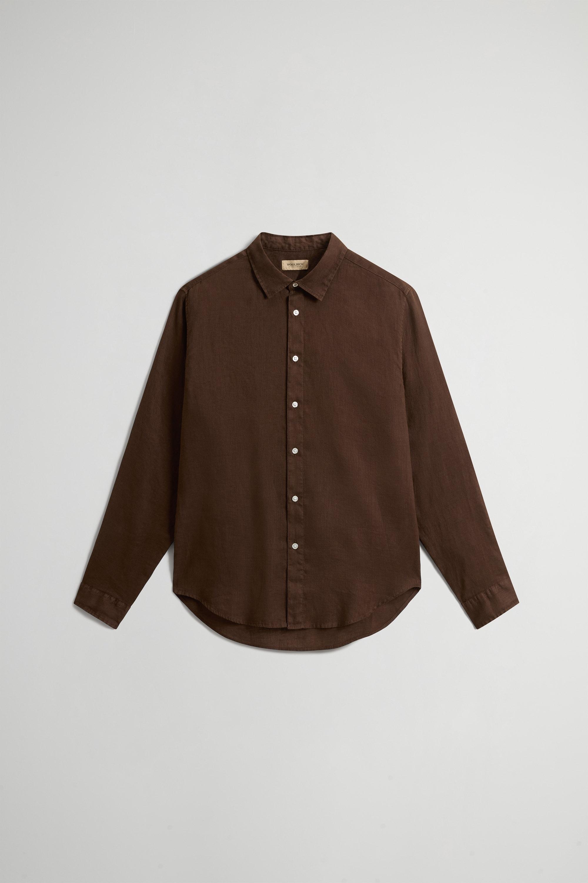 LINEN SHIRT Brown photo 5 | Woolrich