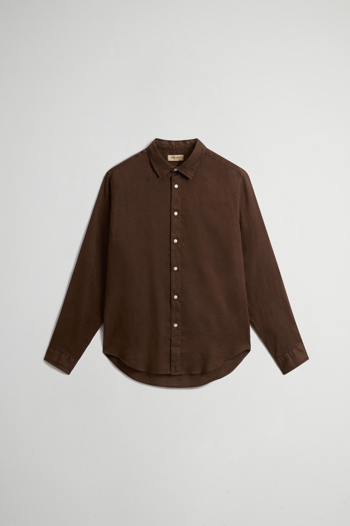LINEN SHIRT Brown photo 5 | Woolrich