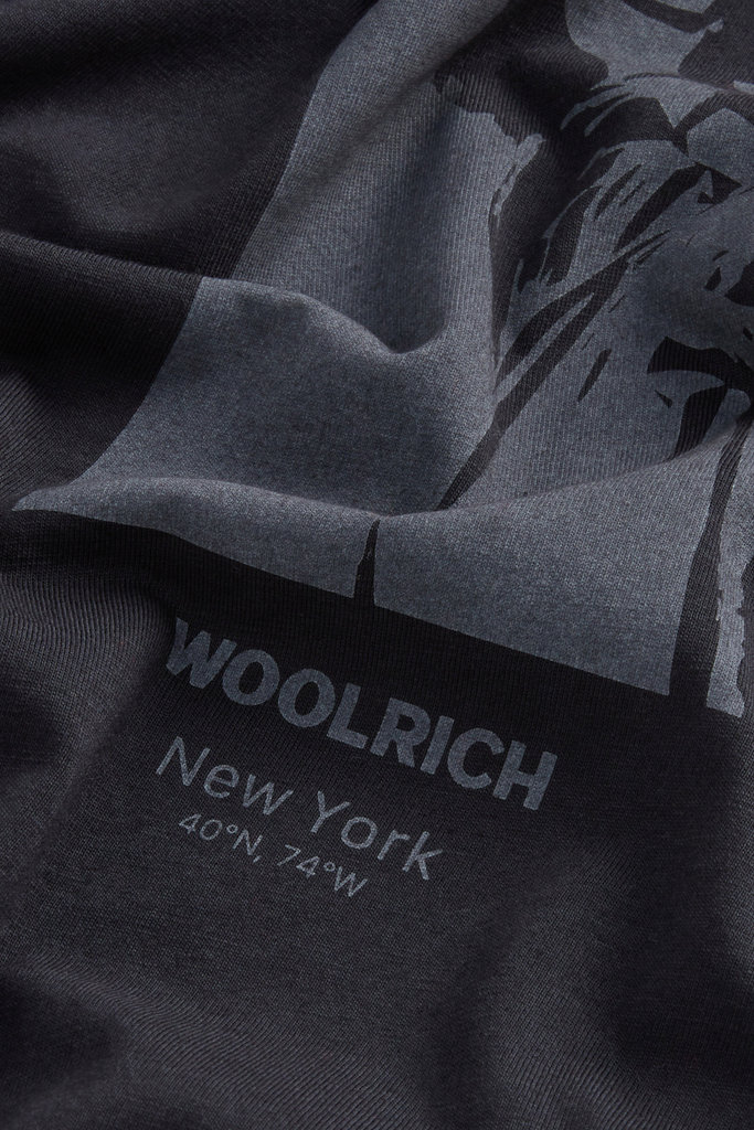 Teen Boys’ Garment-Dyed Pure Cotton T-Shirt with Print Black photo 6 | Woolrich