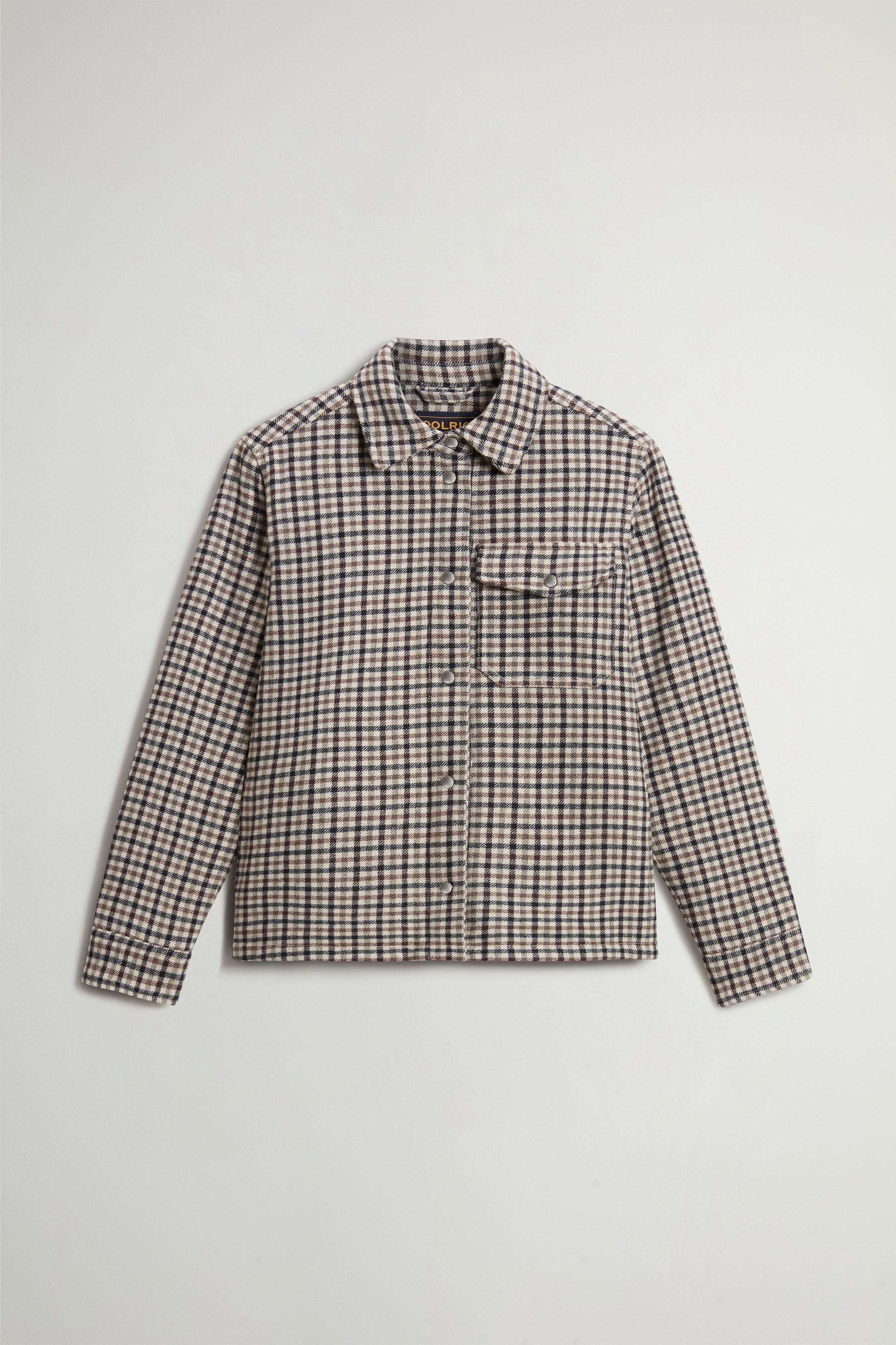 Alaskan Checked Overshirt in Padded Wool Blend Beige photo 5 | Woolrich