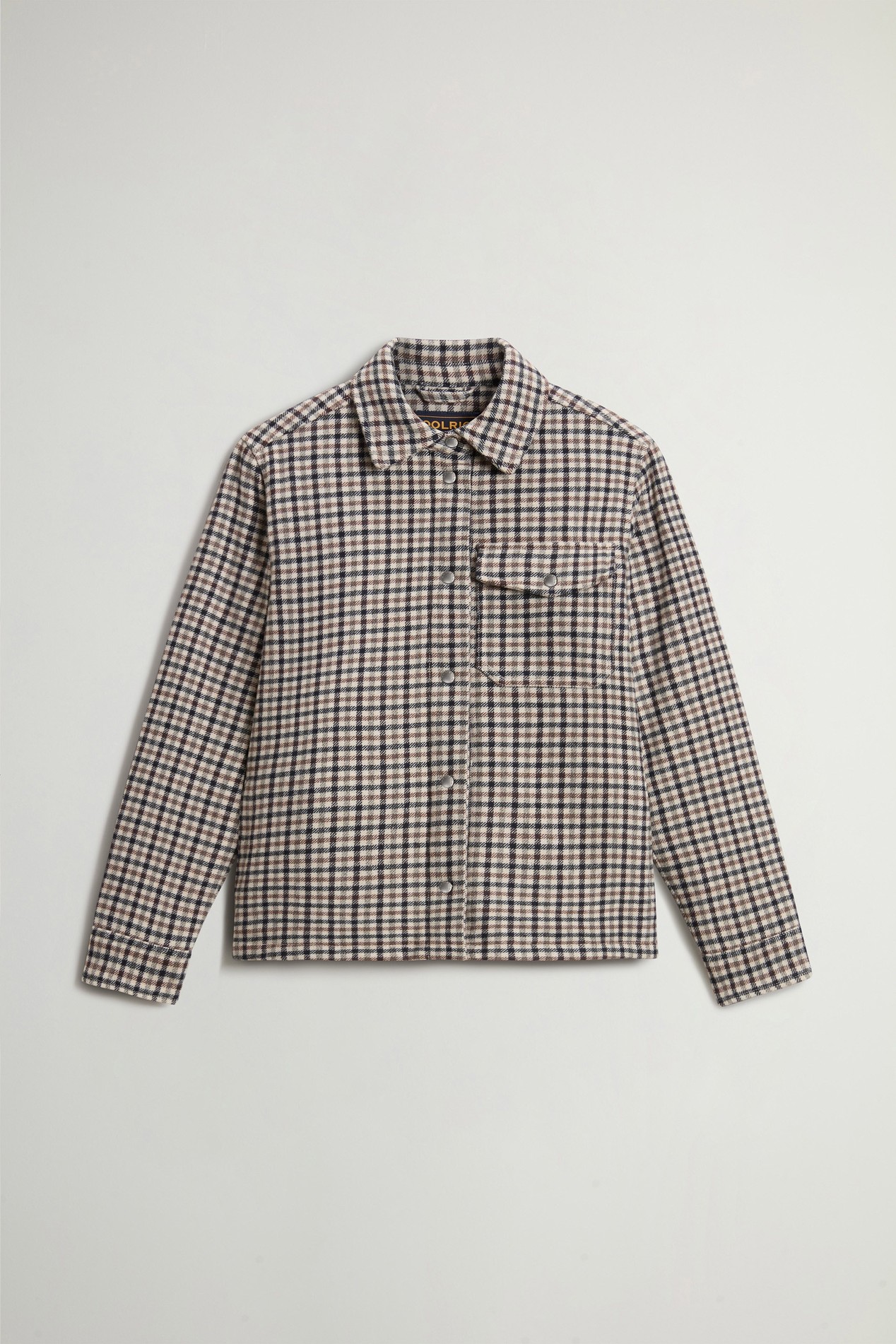 Alaskan Checked Overshirt in Padded Wool Blend Beige photo 5 | Woolrich