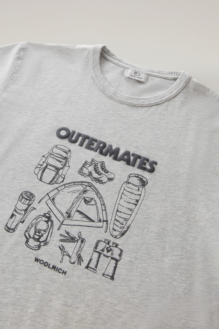 Pure Cotton T-Shirt with Outermates Print Gray photo 2 | Woolrich