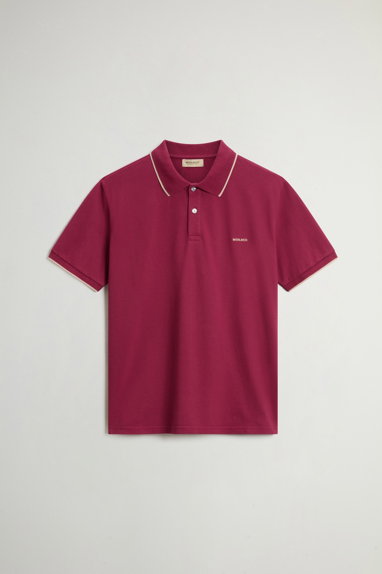 Monterey Polo Shirt in Stretch Cotton-Blend Pique Burgundy photo 1 | Woolrich