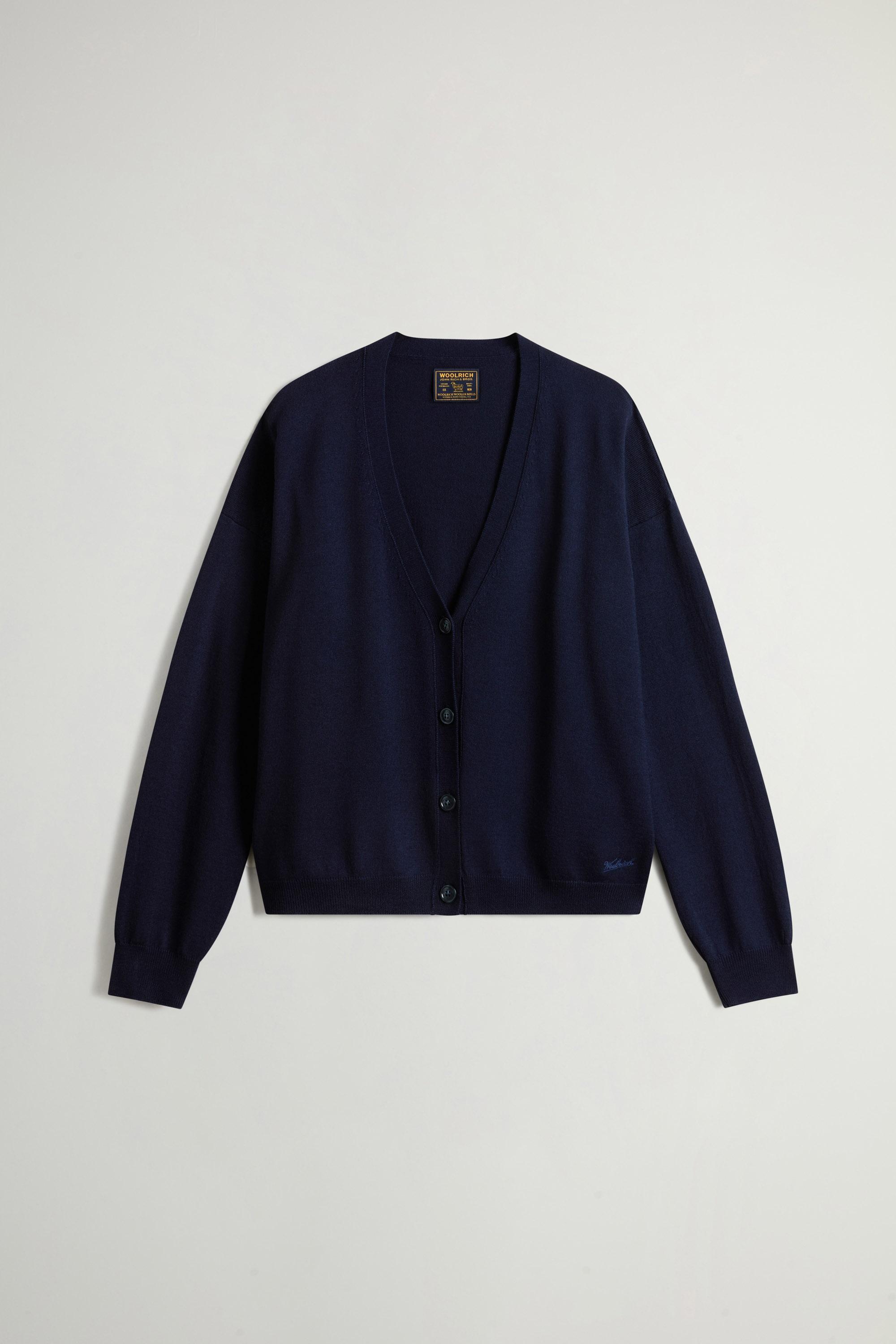 Cardigan in Pure Merino Virgin Wool Blue photo 1 | Woolrich