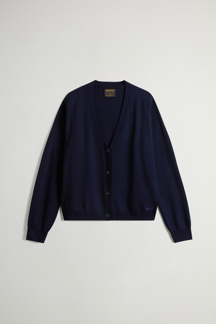 Cardigan in Pure Merino Virgin Wool Blue photo 1 | Woolrich