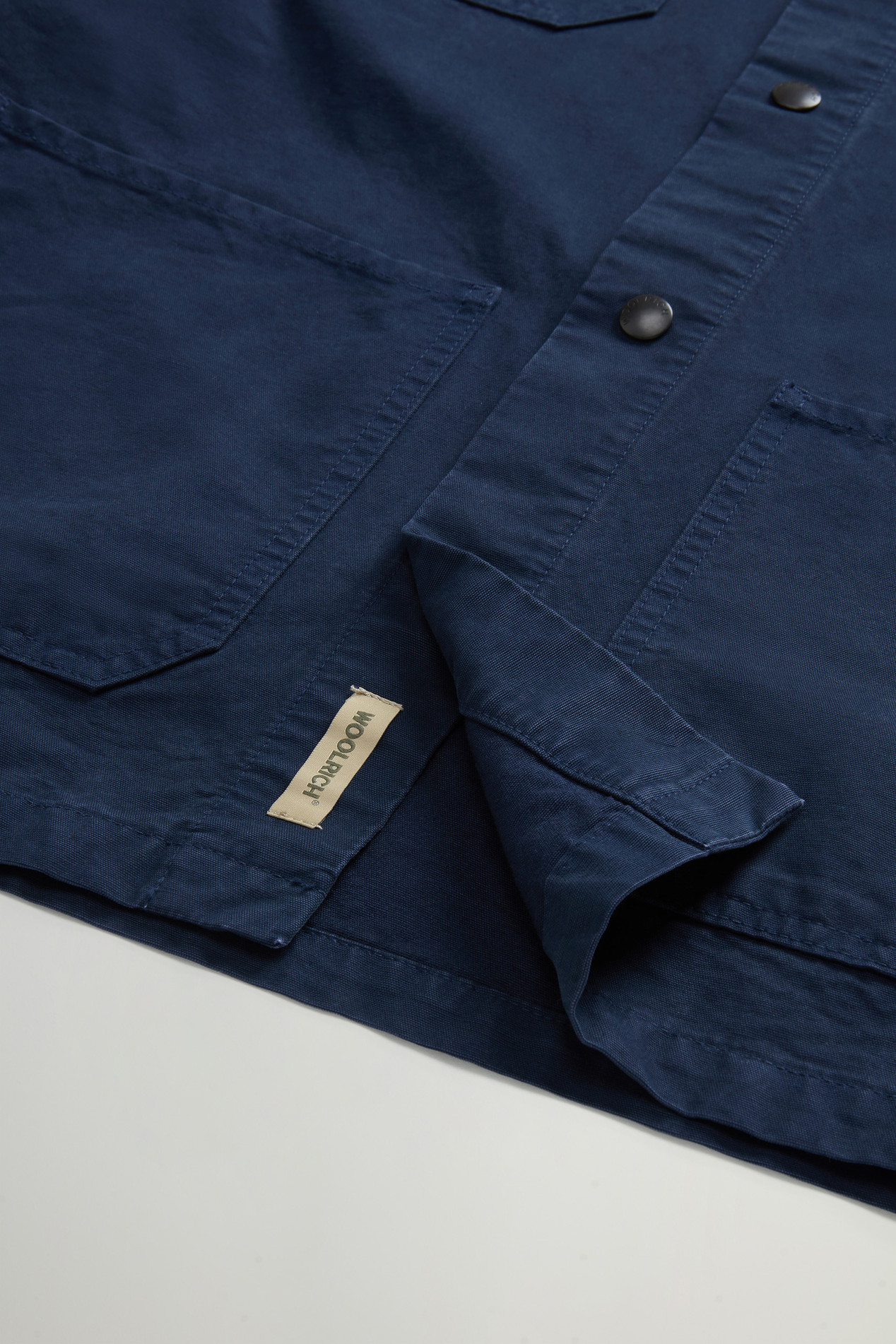 Garment-Dyed Pure Cotton Canvas Overshirt Blue photo 4 | Woolrich