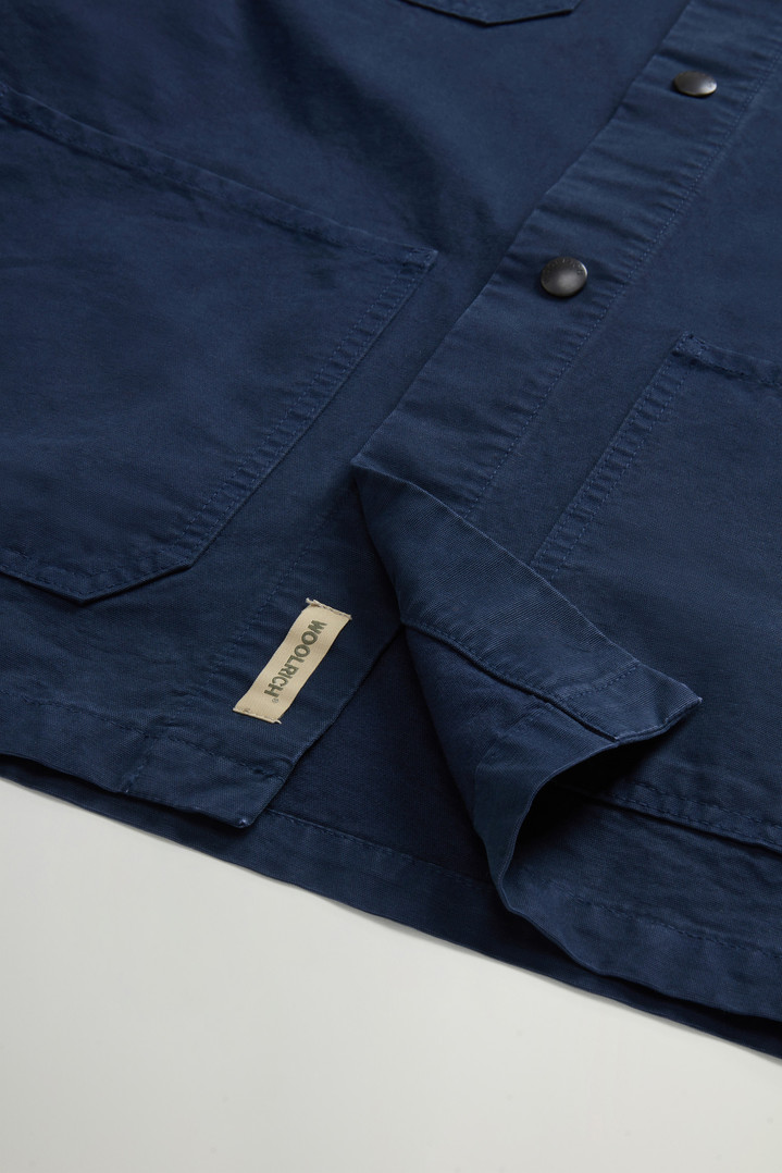 Garment-Dyed Pure Cotton Canvas Overshirt Blue photo 4 | Woolrich