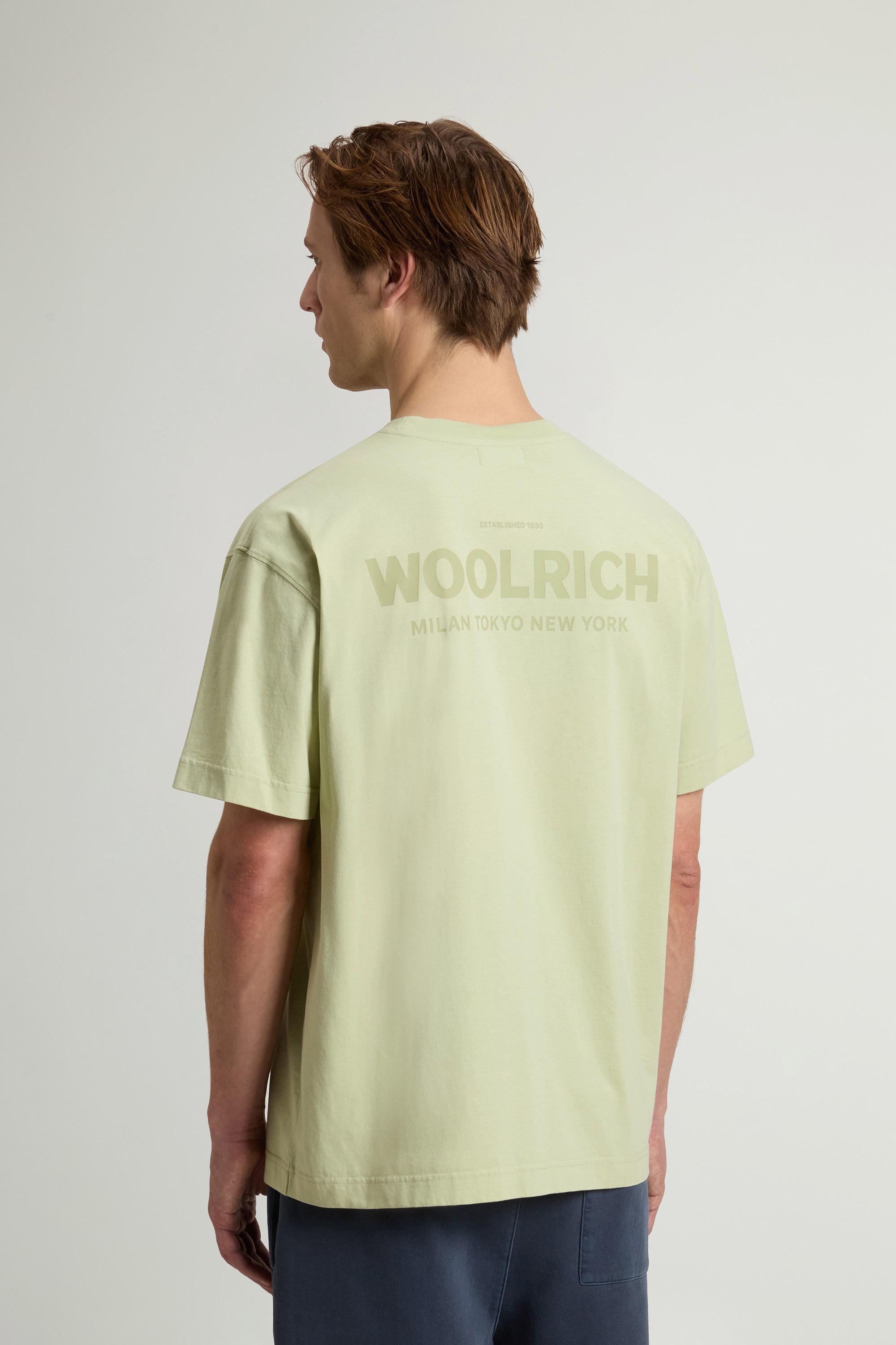 T-Shirt in Pure Cotton with Logo Green photo 1 | Woolrich