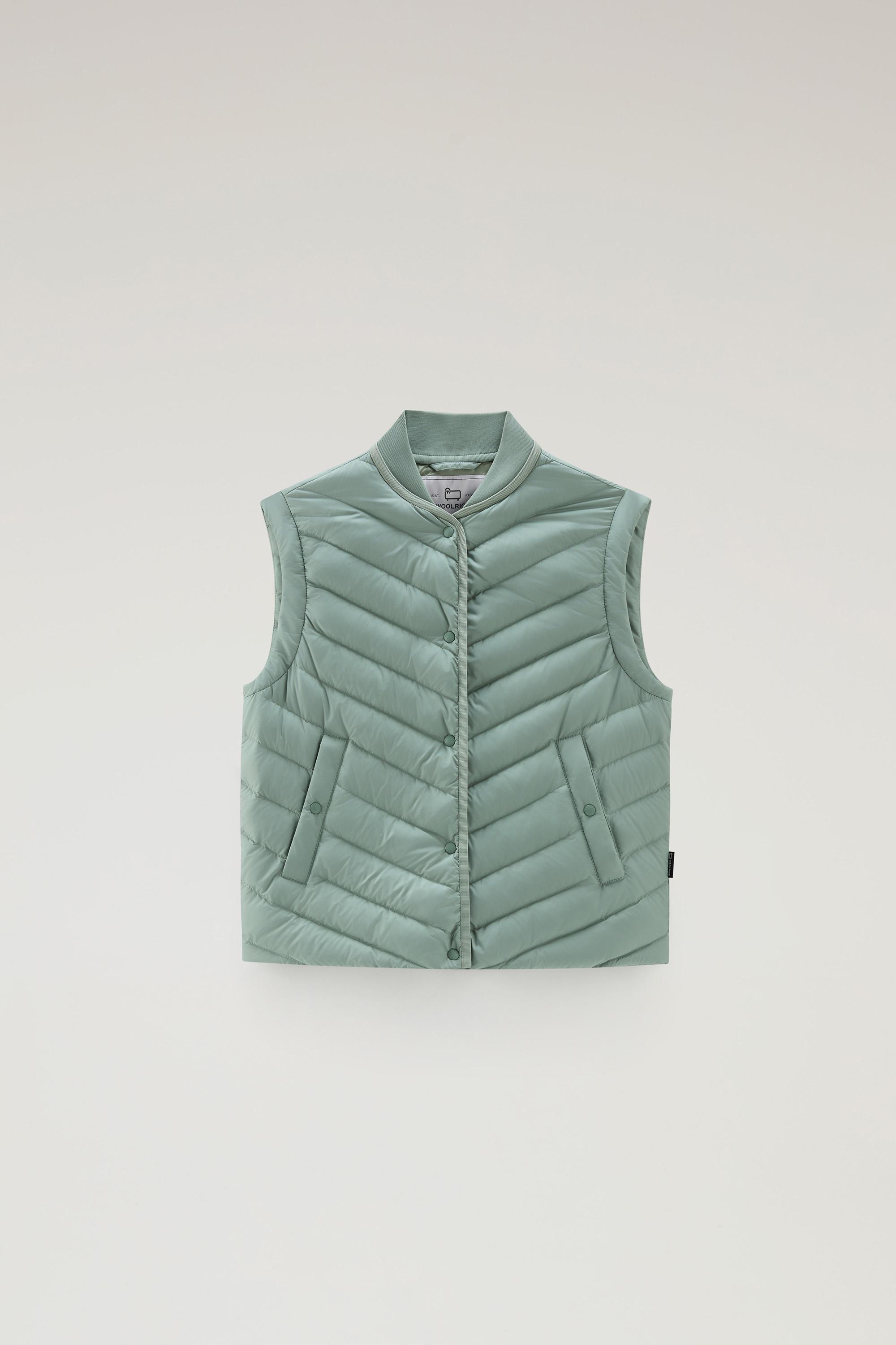 Microfiber Vest with Chevron Quilting Green photo 1 | Woolrich