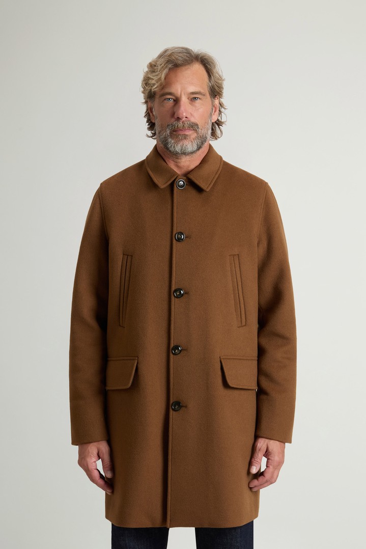 Coat in double-face Melton wool blend Brown photo 1 | Woolrich