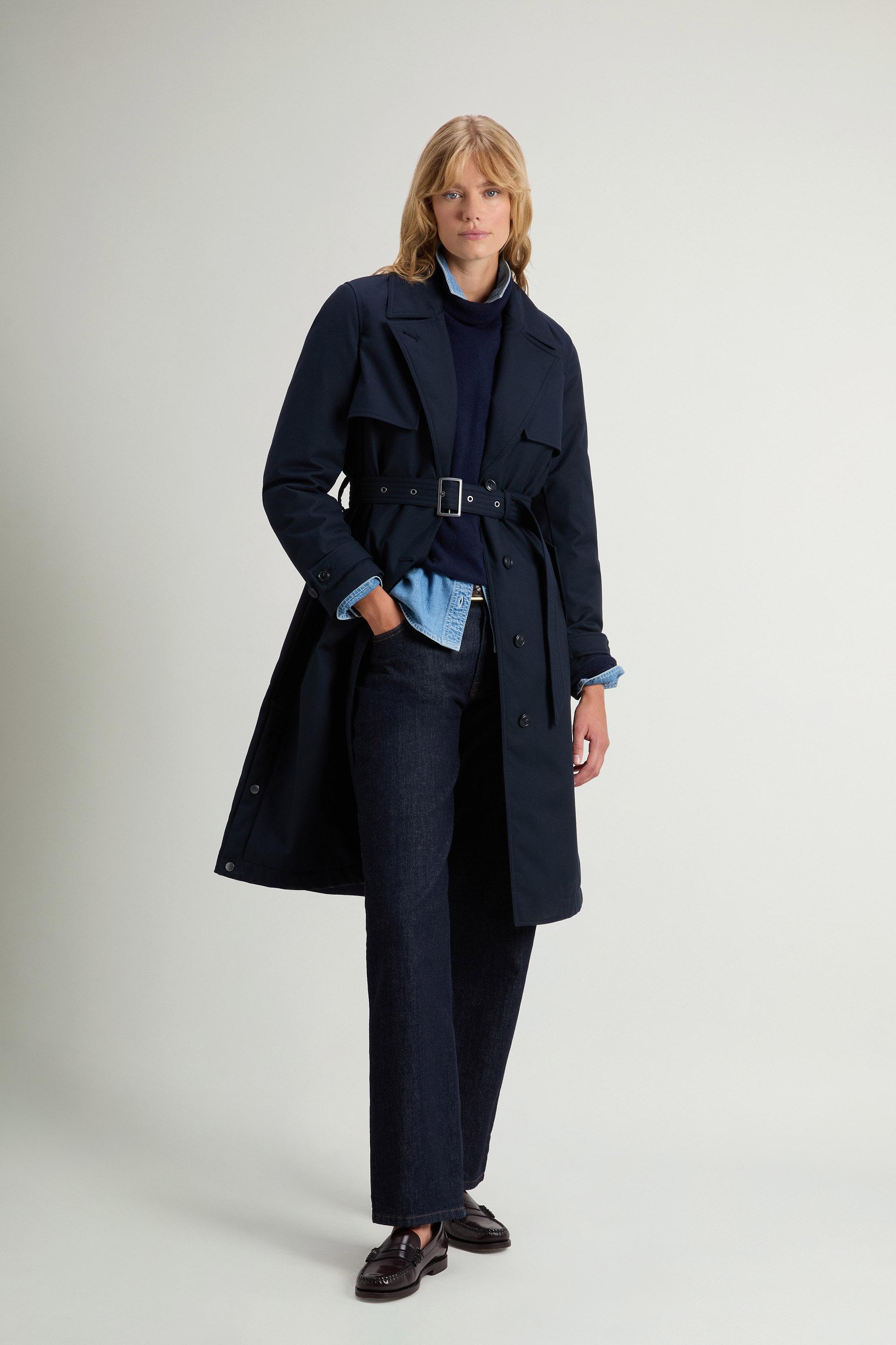 Trench en gabardine de laine mélangée Bleu photo 1 | Woolrich