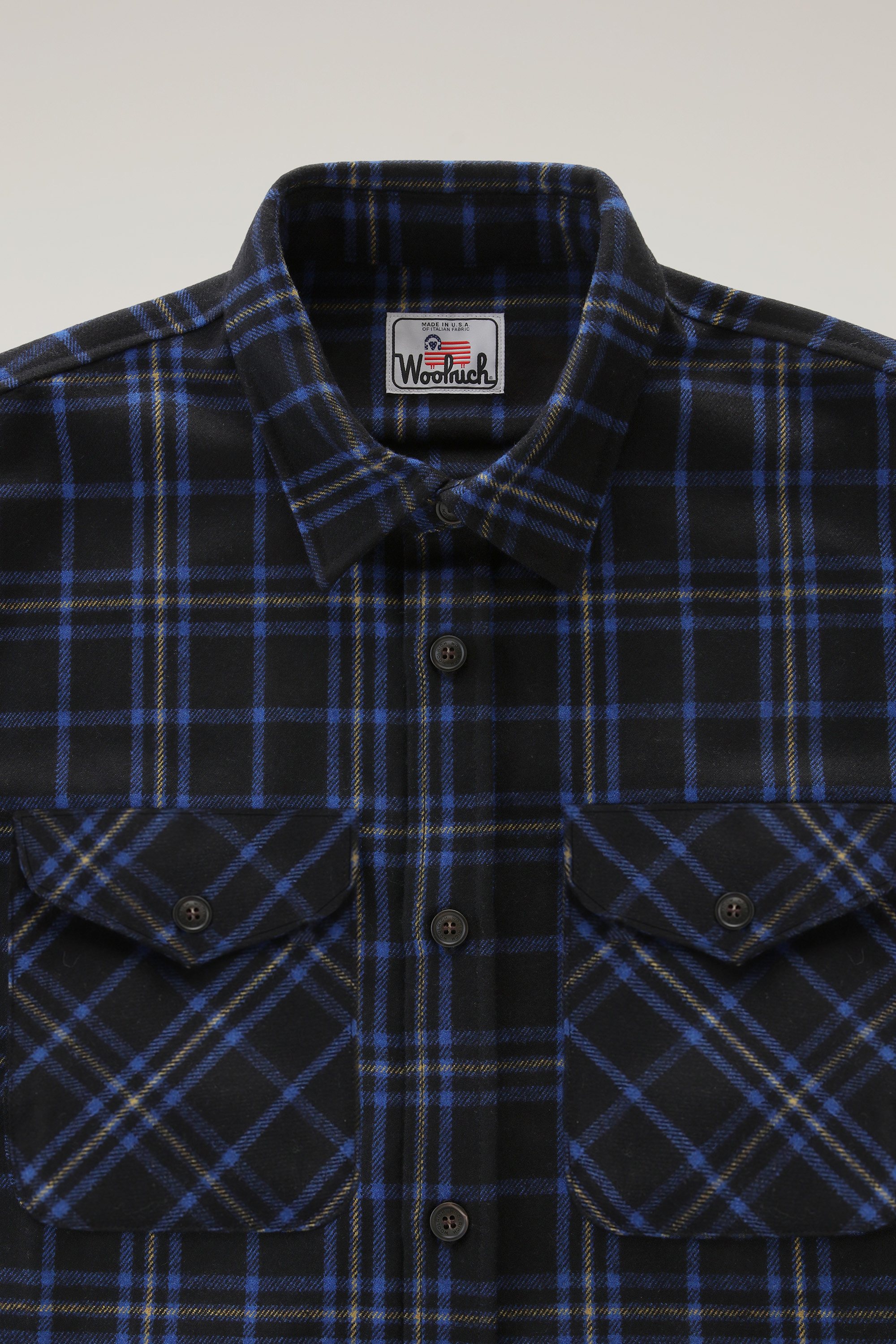 Wool Blend Oxbow Flannel Overshirt - Made in USA Blue photo 6 | Woolrich