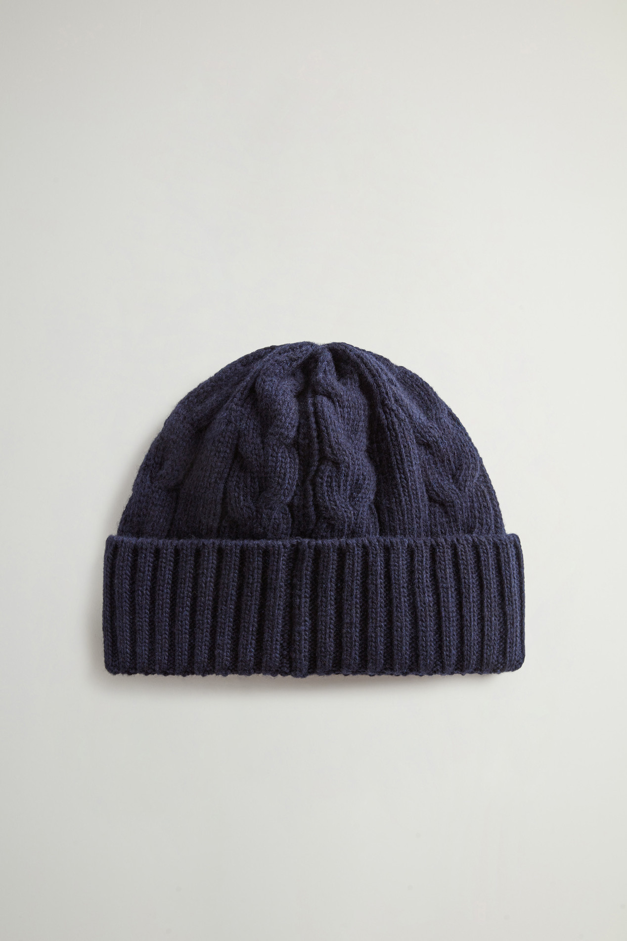 Cable-Knit Pure Wool Beanie Blue photo 2 | Woolrich
