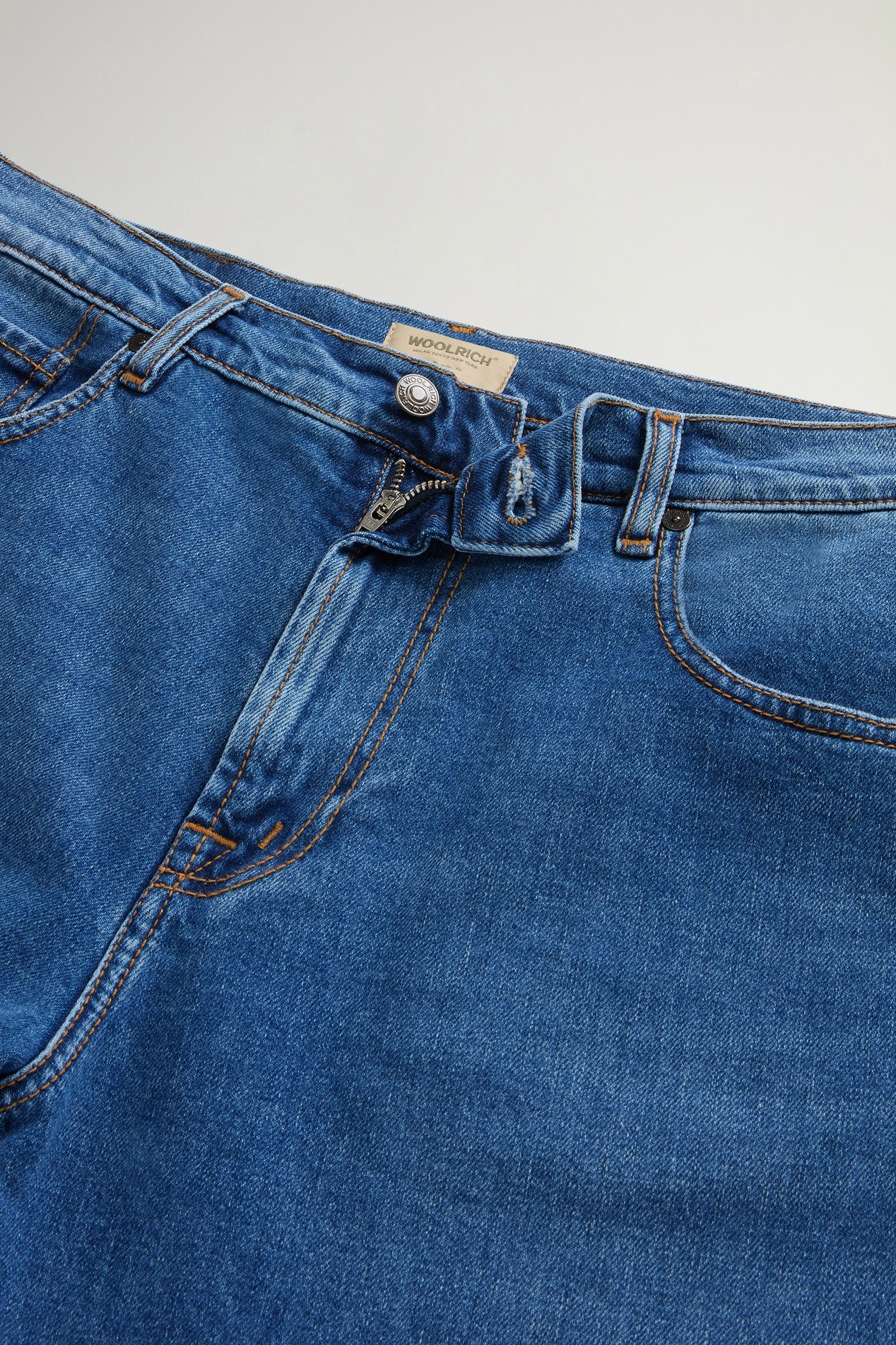 Contemporary Five-Pocket Jeans in Stretch Cotton Denim Blue photo 4 | Woolrich