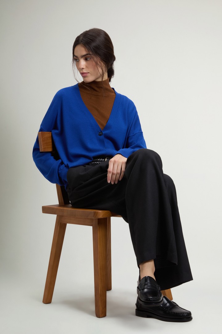 Cardigan in Pure Merino Virgin Wool Blue photo 4 | Woolrich