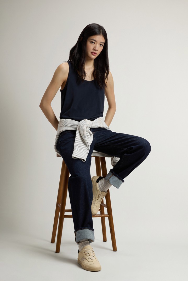 Top in Cotton and Modal Blend Blue photo 4 | Woolrich