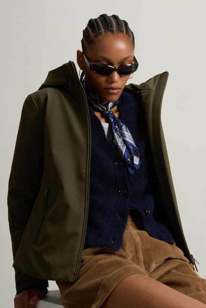 Garment-Dyed Cardigan in Alpaca and Wool Blend Blue photo 7 | Woolrich