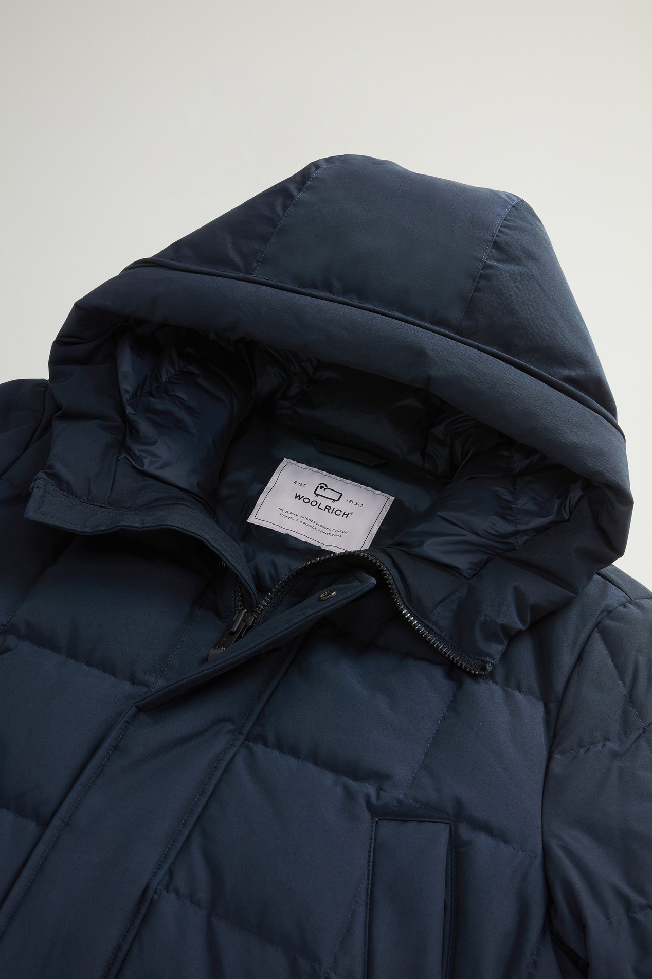 Blizzard Parka in Ramar Cloth with Square Quilting Blue photo 2 | Woolrich