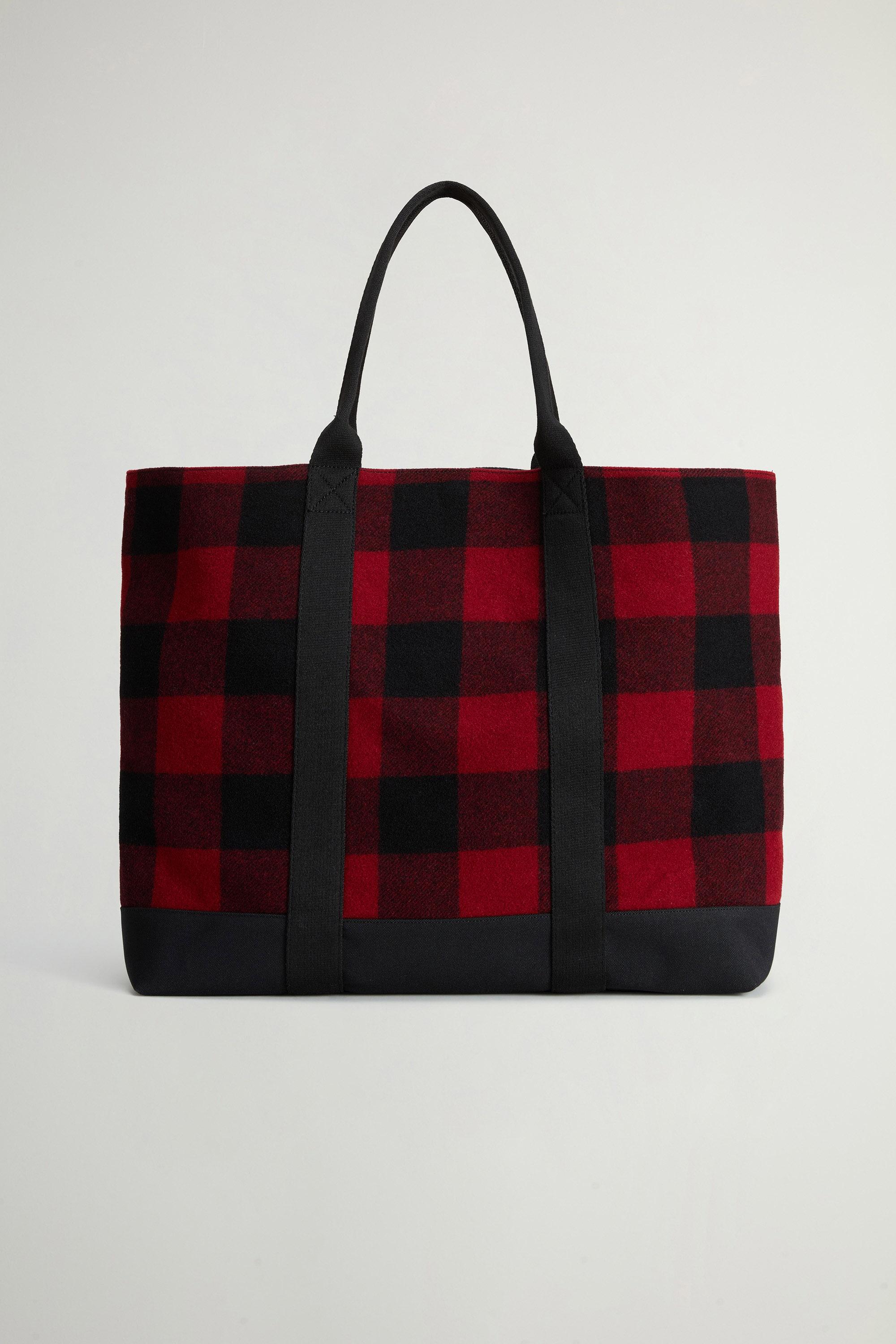 Large Tote Bag in Checked Italian Wool Blend Red photo 5 | Woolrich