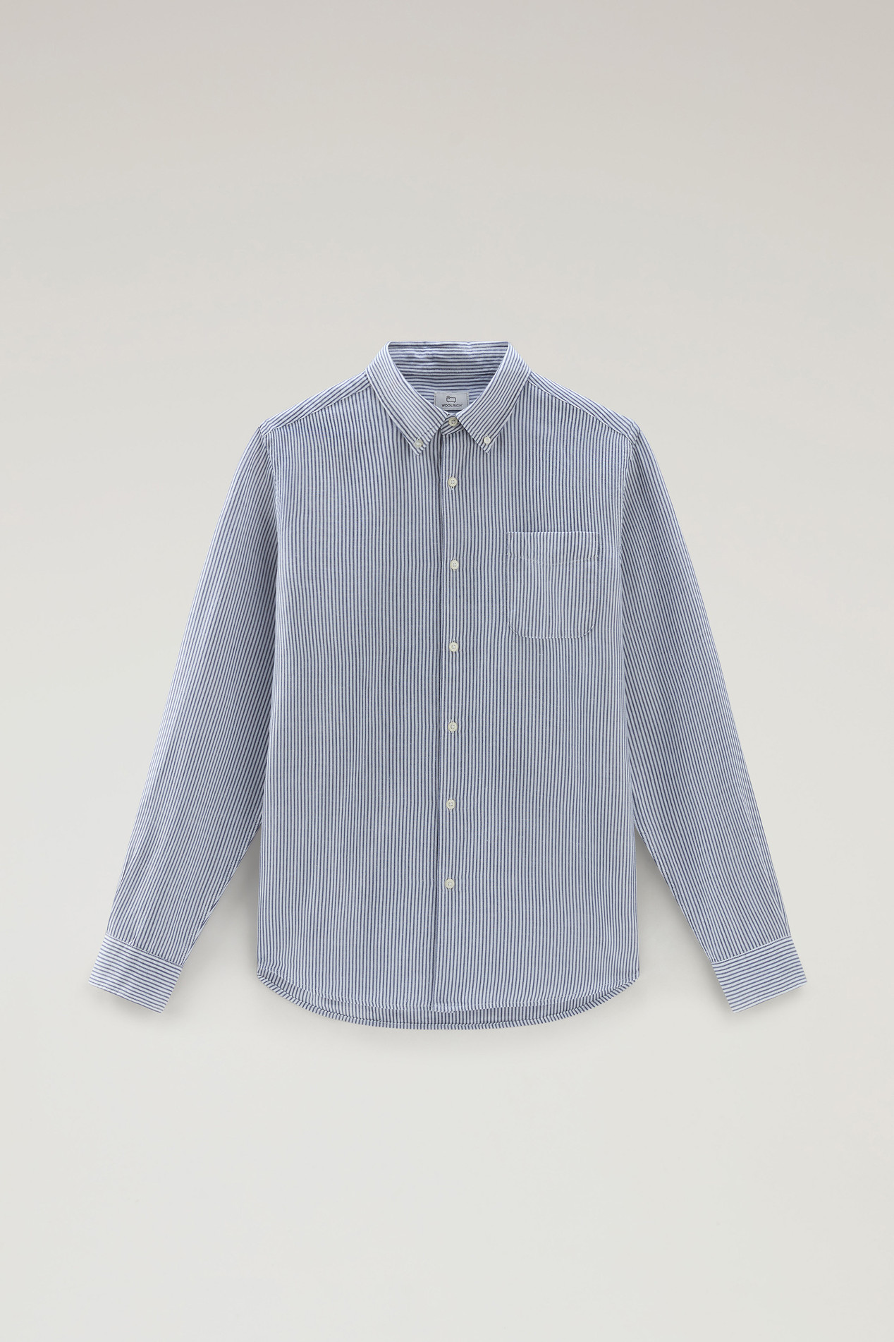 Striped Shirt in Cotton-Linen Blend Blue photo 1 | Woolrich