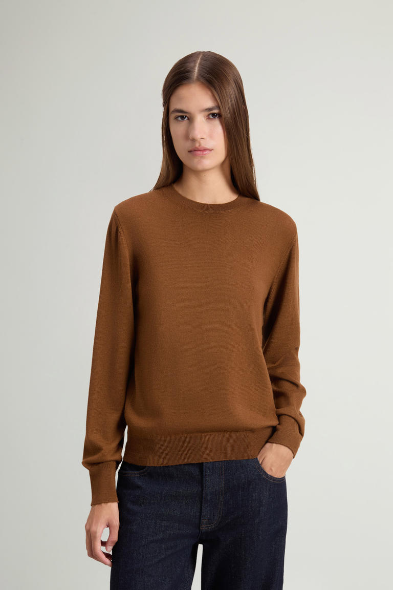 Trui van zuivere Merino-scheerwol Bruin photo 1 | Woolrich
