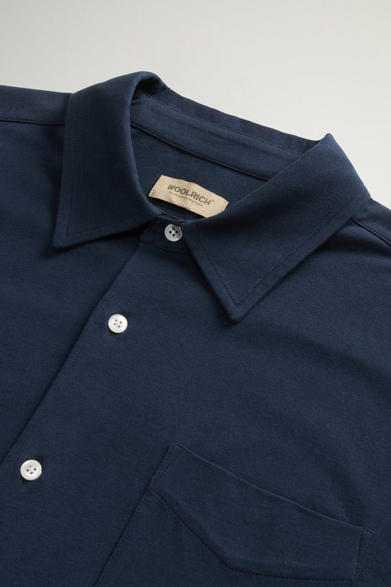 Shirt in Pure Cotton Jersey Blue photo 6 | Woolrich