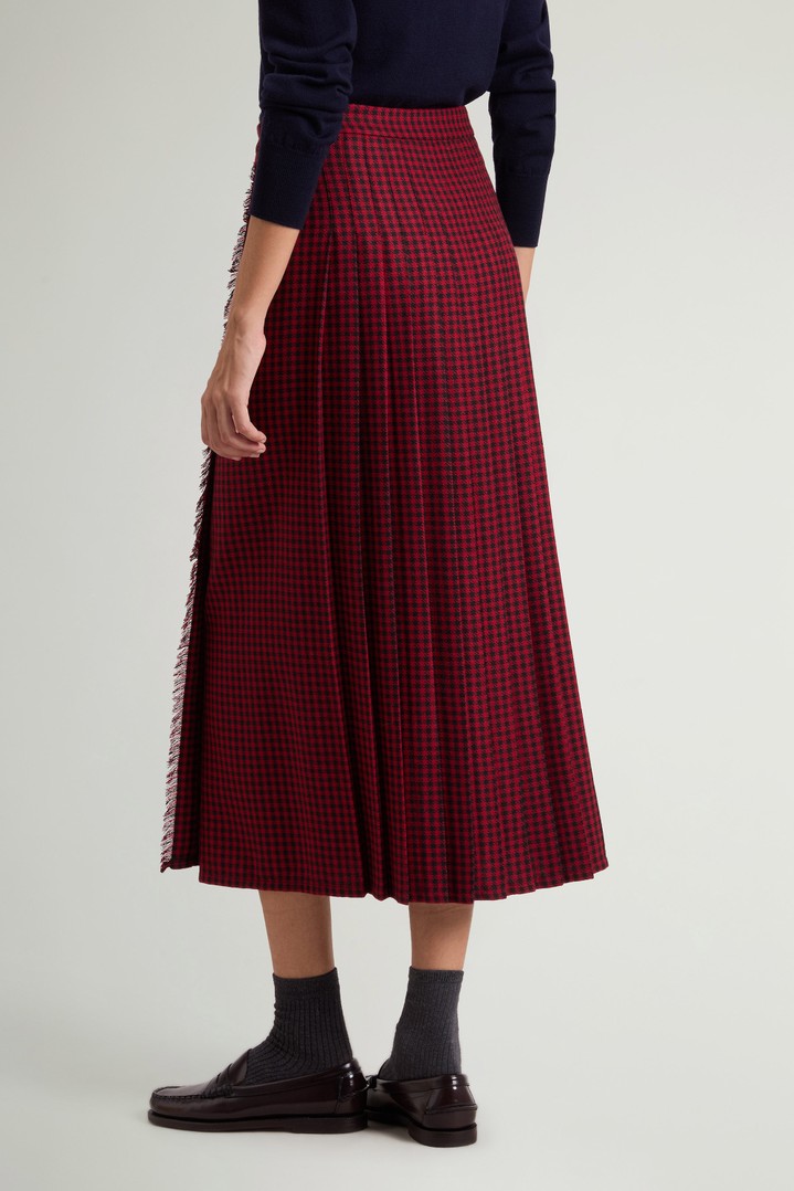 Checked Skirt in Wool Blend Red photo 3 | Woolrich