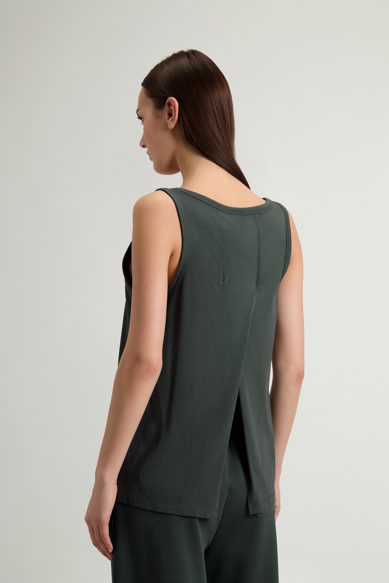 Top in Cotton and Modal Blend Green photo 3 | Woolrich