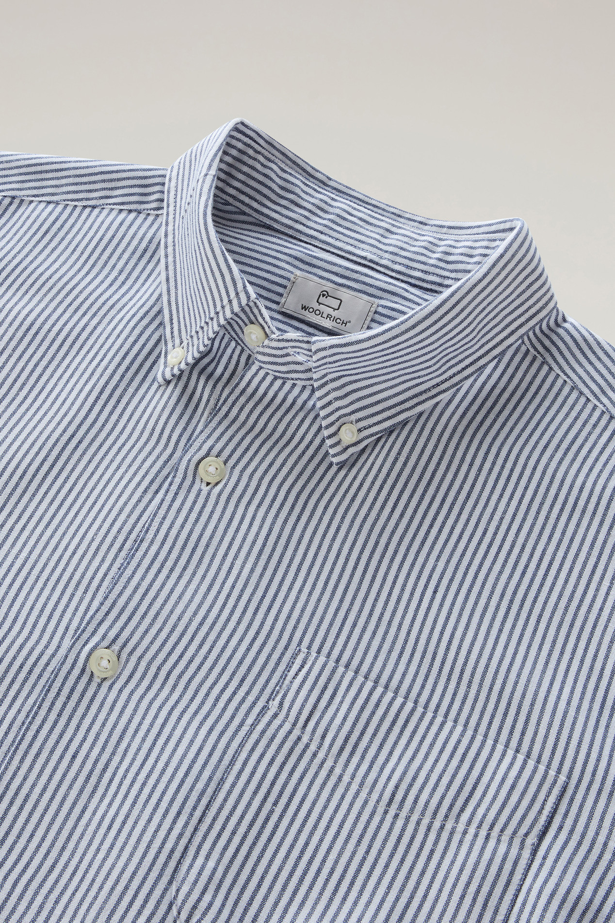Striped Shirt in Cotton-Linen Blend Blue photo 2 | Woolrich
