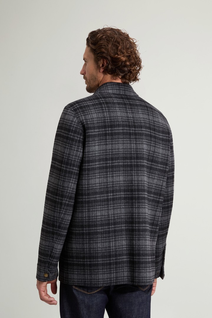 Checked Overshirt in Wool Blend Gray photo 3 | Woolrich