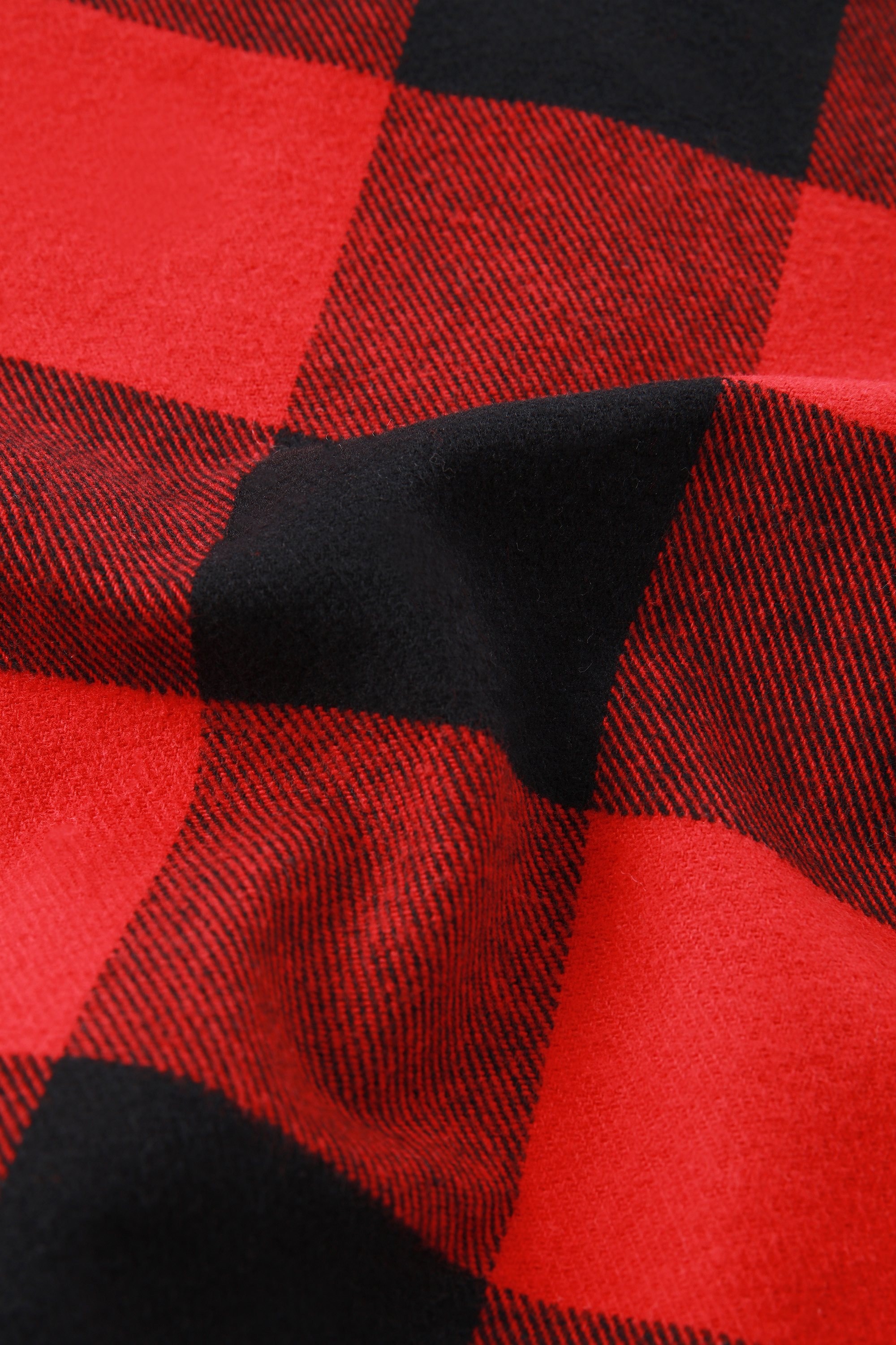 Girls' Flannel Buffalo Check Overshirt with Fringe Red photo 6 | Woolrich