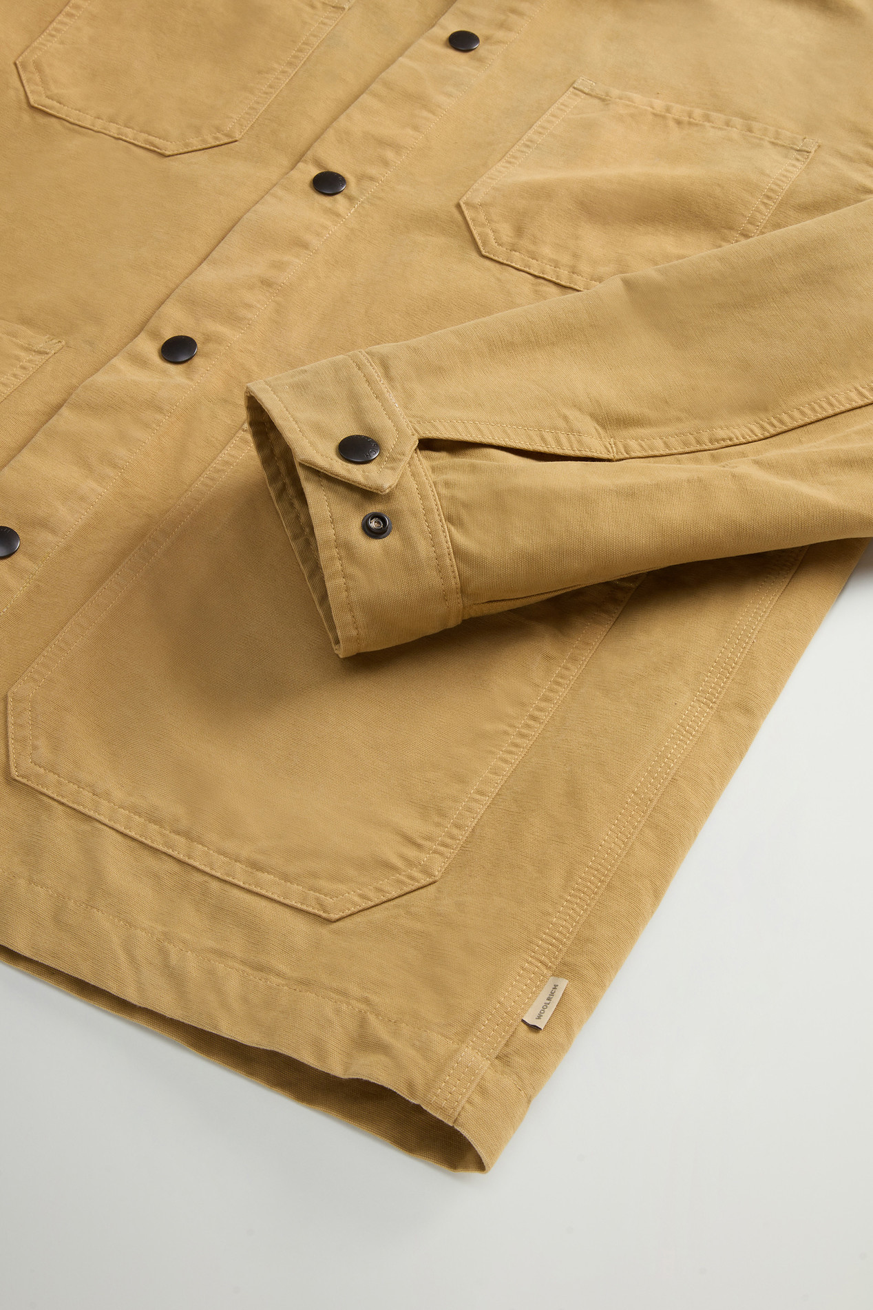 Garment-Dyed Pure Cotton Canvas Overshirt Beige photo 7 | Woolrich