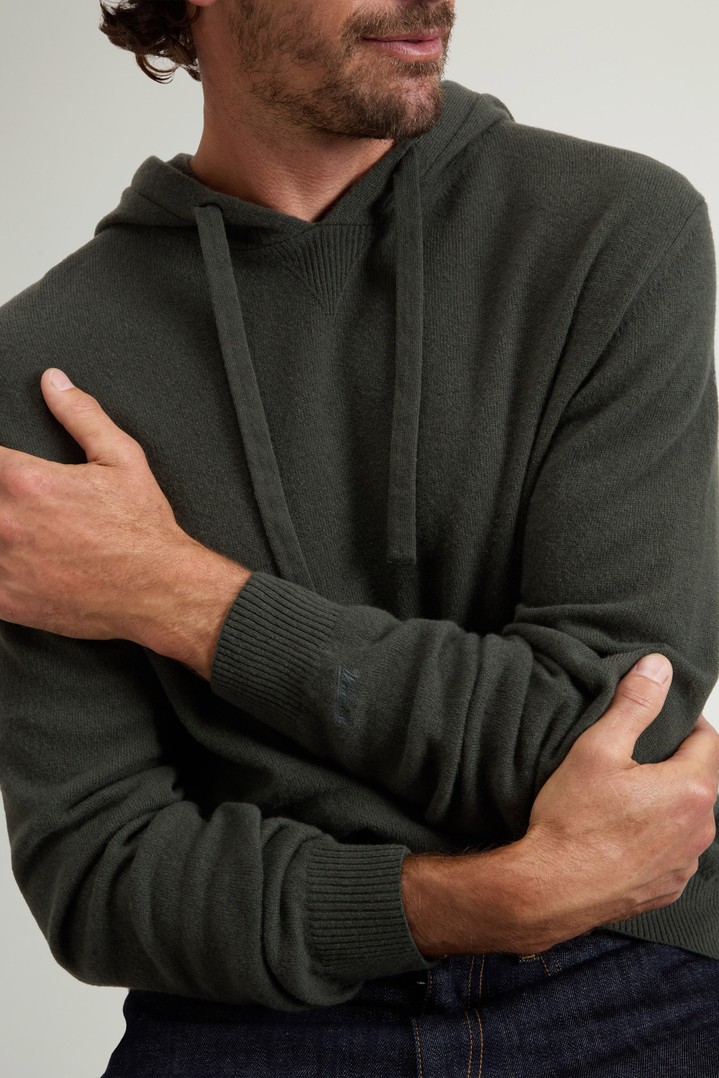 WOOL CASHMERE HOODIE GG13 Green photo 4 | Woolrich